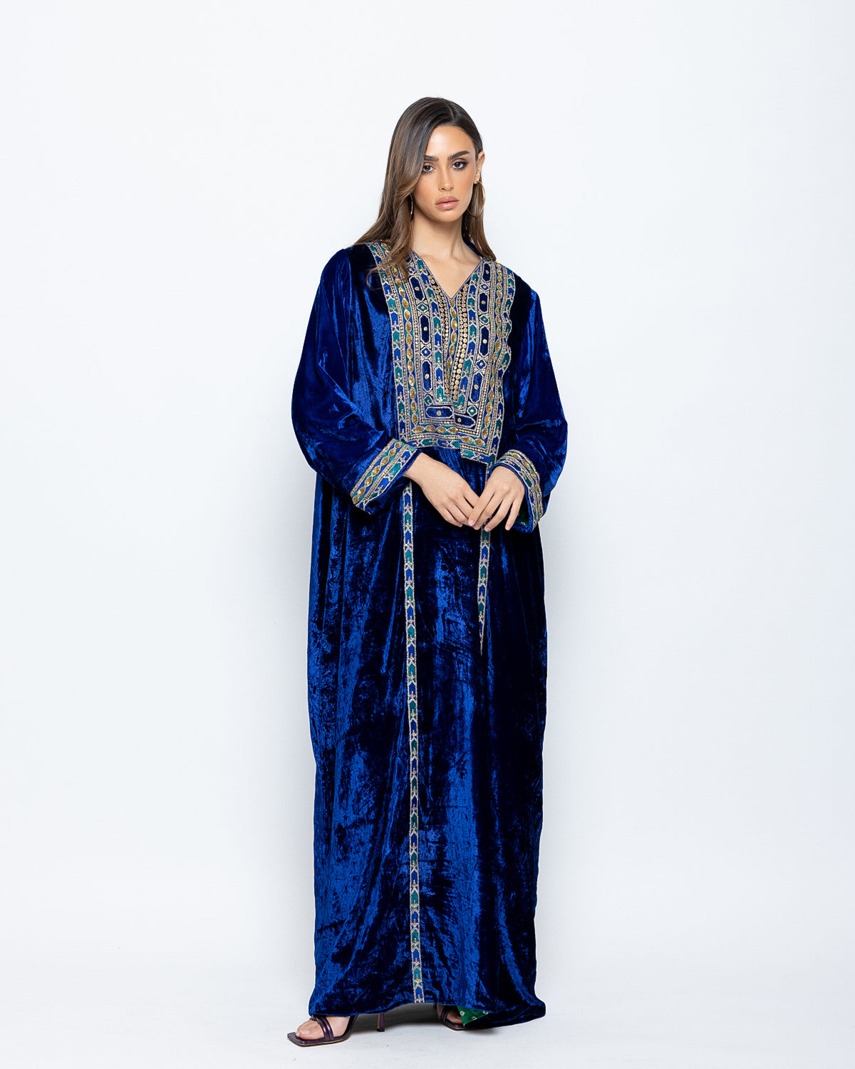 Velvet Embroidered Kaftan image 0