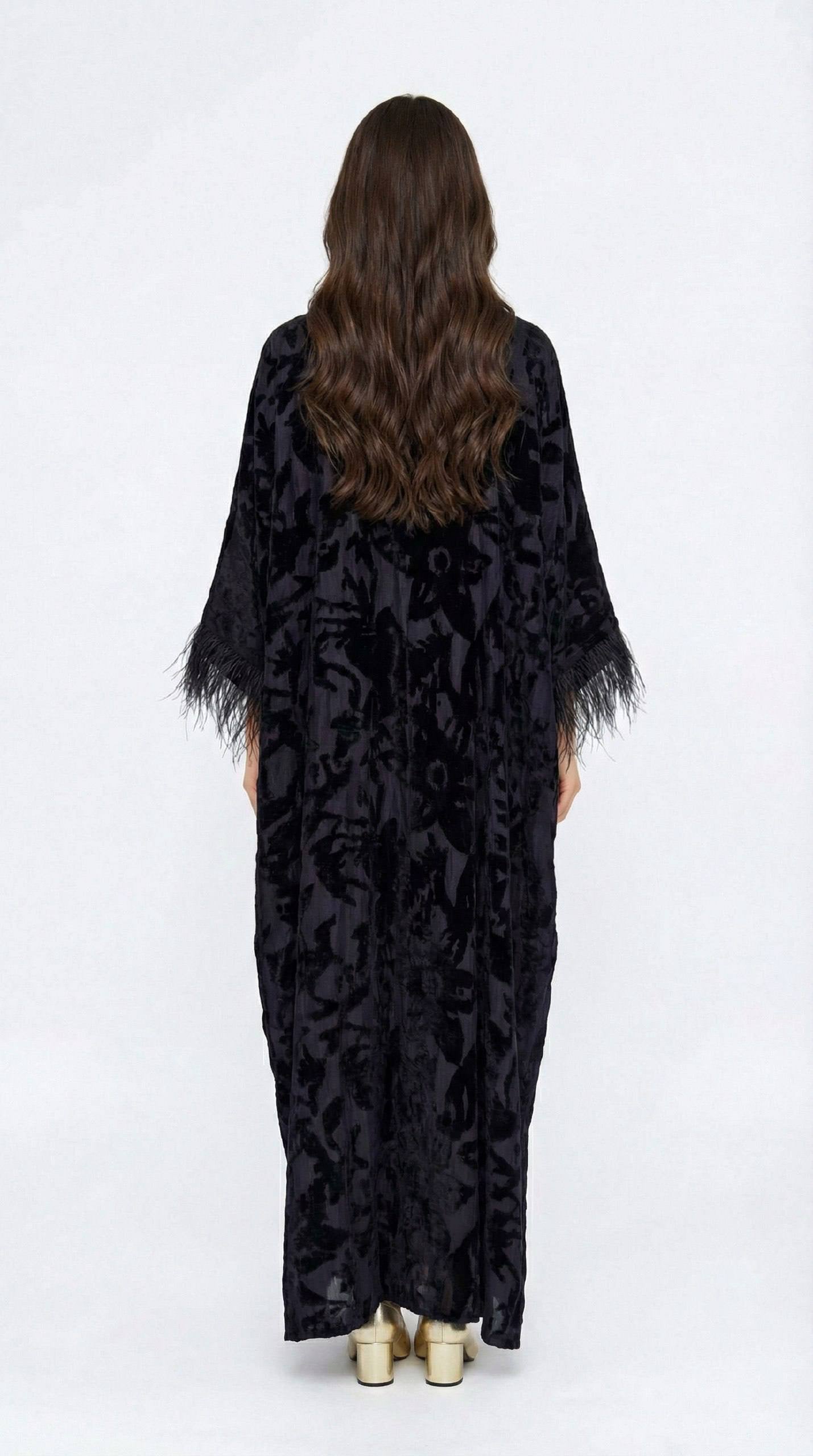 Feather Trim Kaftan