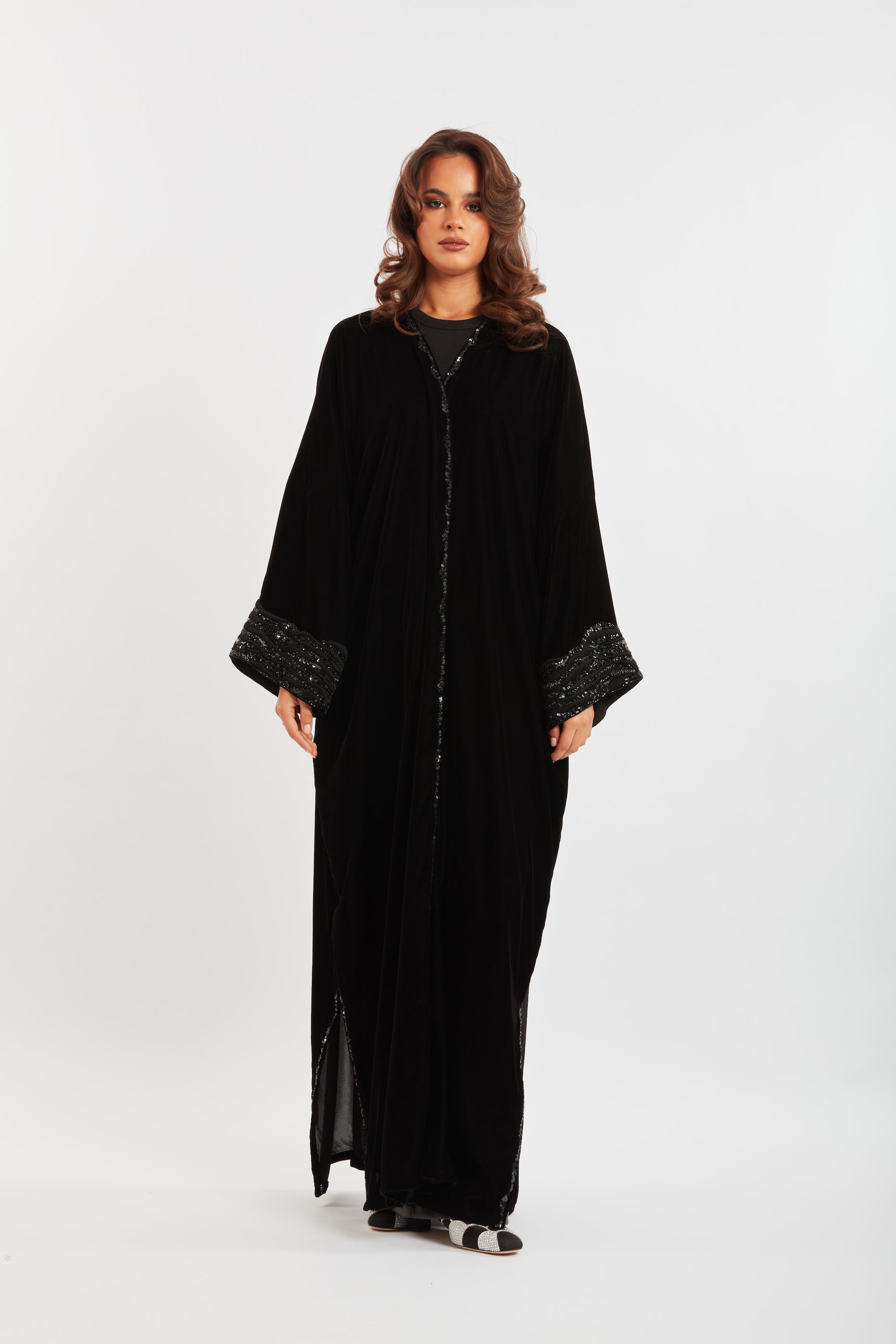 Embroidered Velvet Abaya
