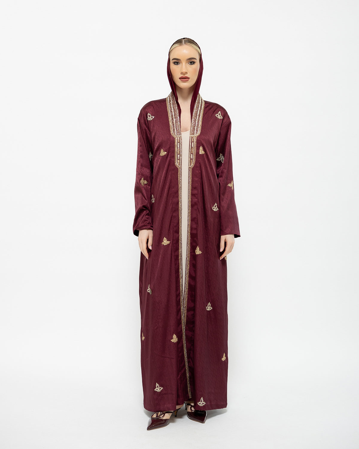 Chevron Self Design Abaya image 0