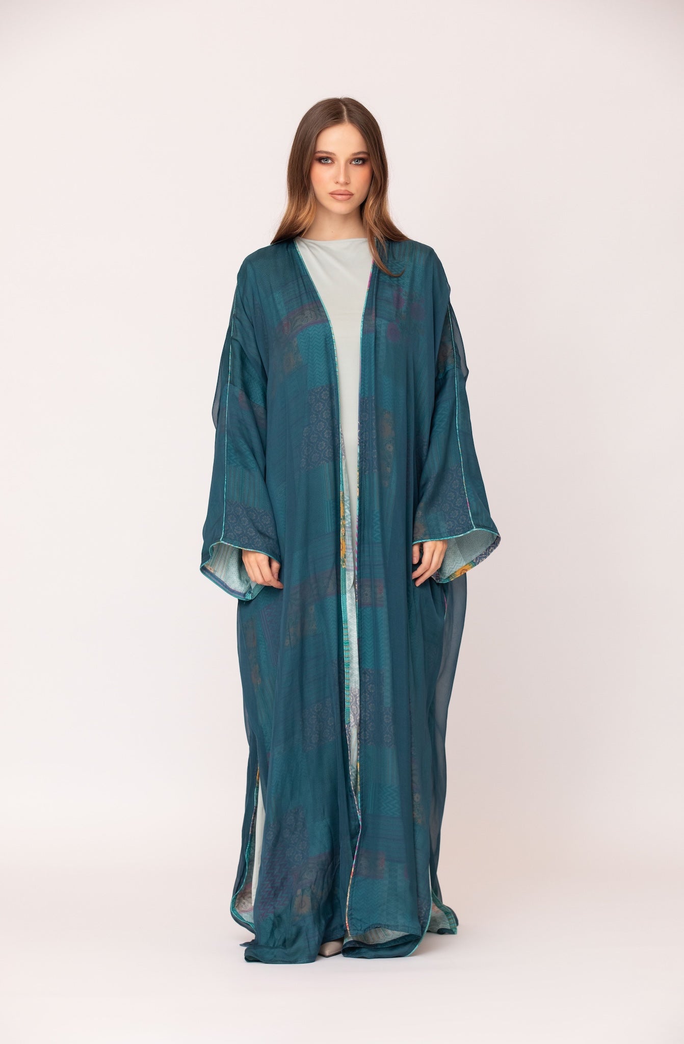 Abaya with Printed Lining