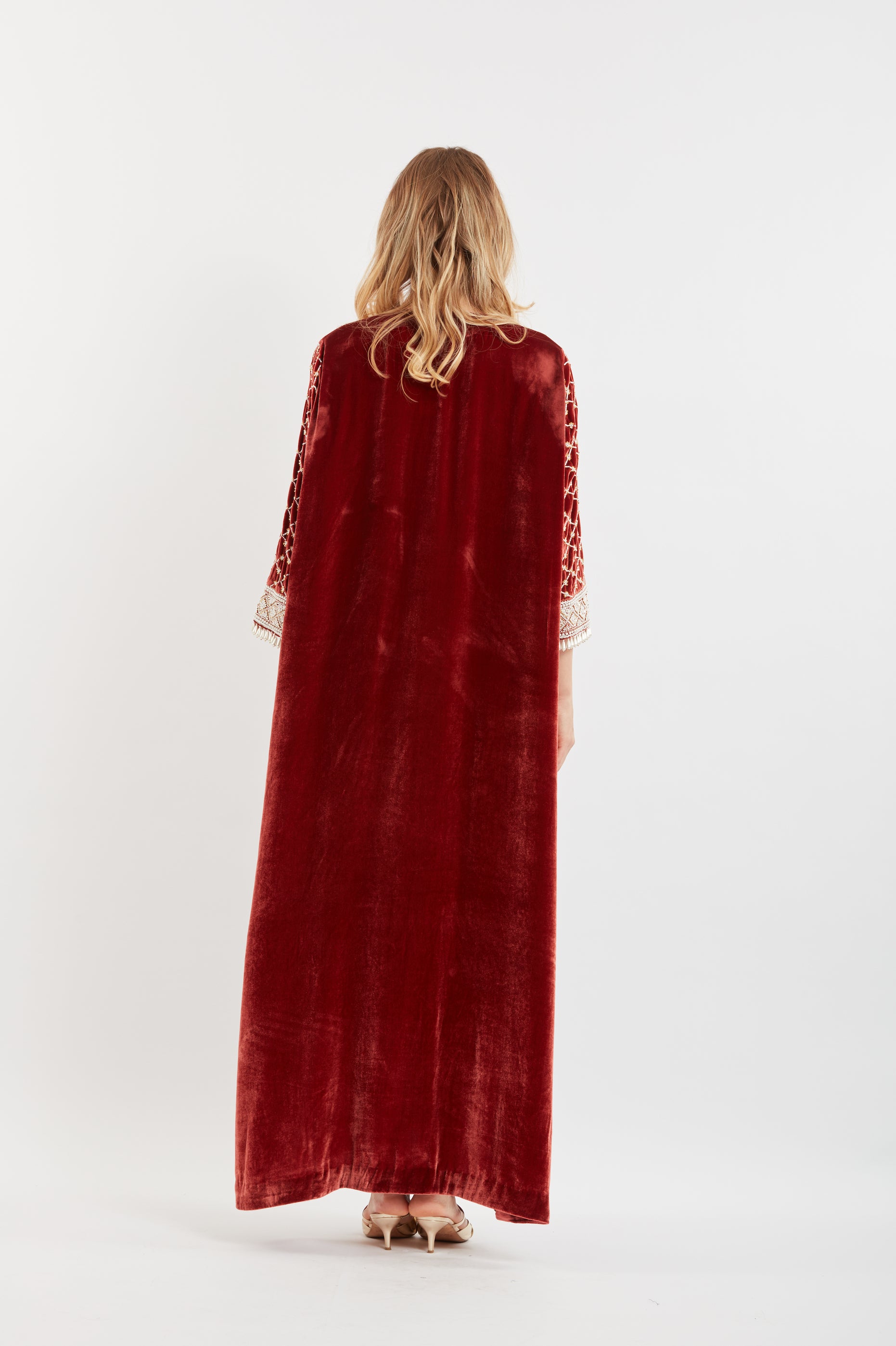 Embroidered Velvet Kaftan