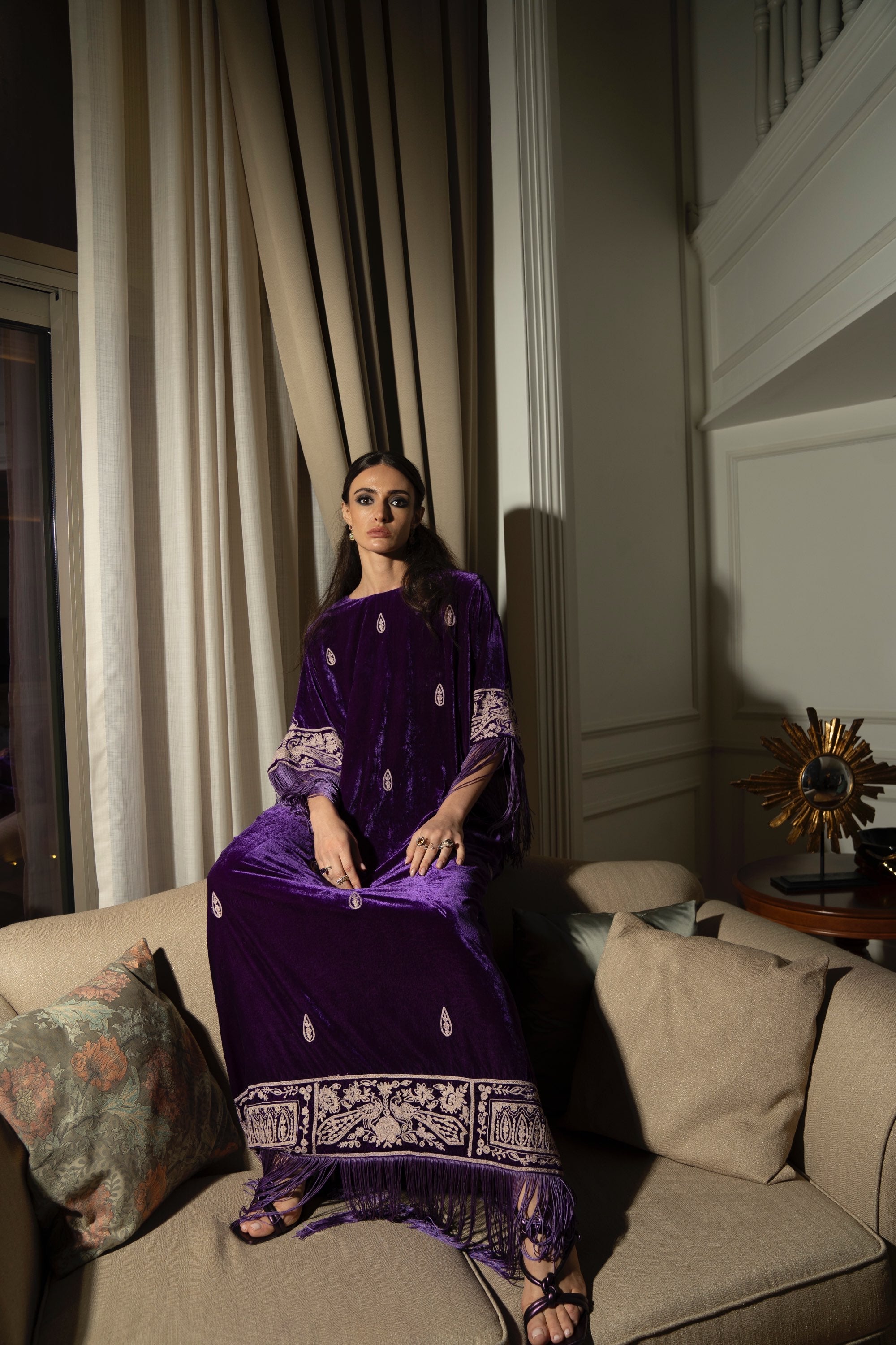 Embroidered Tassel Kaftan image 0