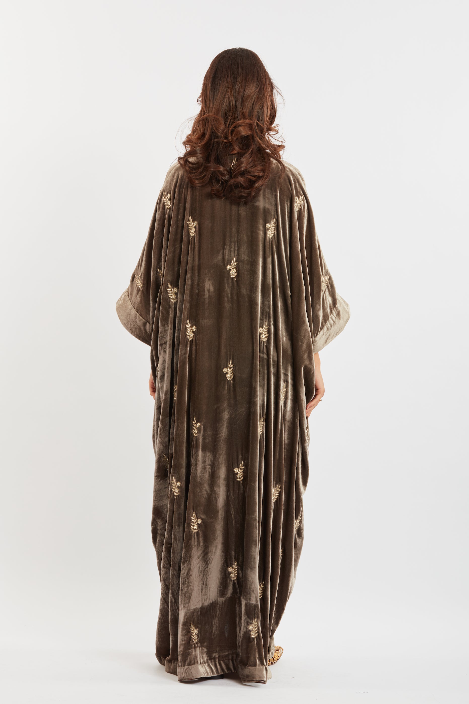 Embroidered Velvet Kaftan