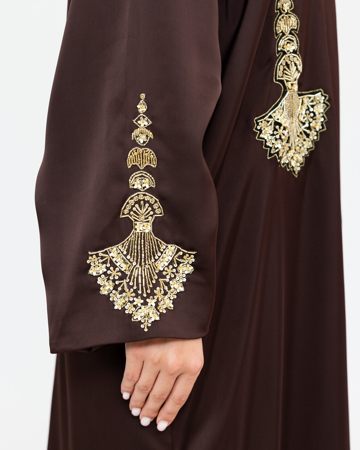 Embroidered Silk Abaya