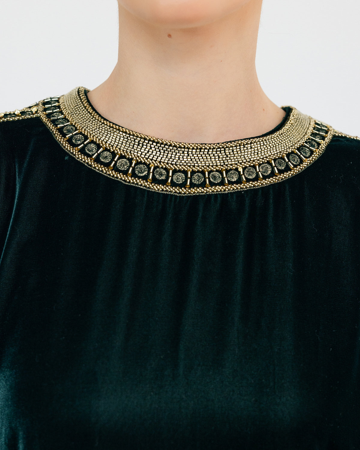 Embroidered Velvet Kaftan