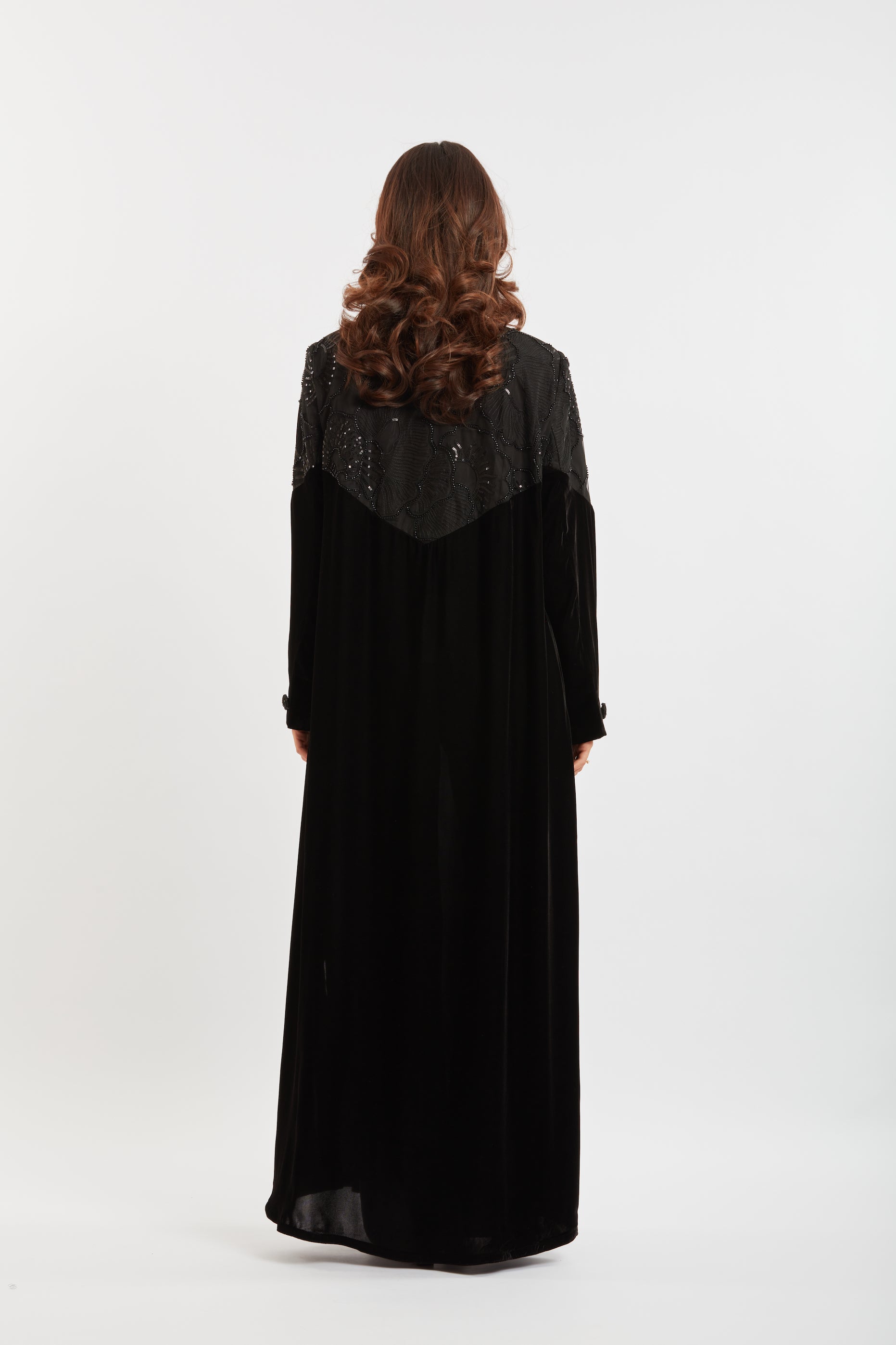 Embroidered Velvet Abaya