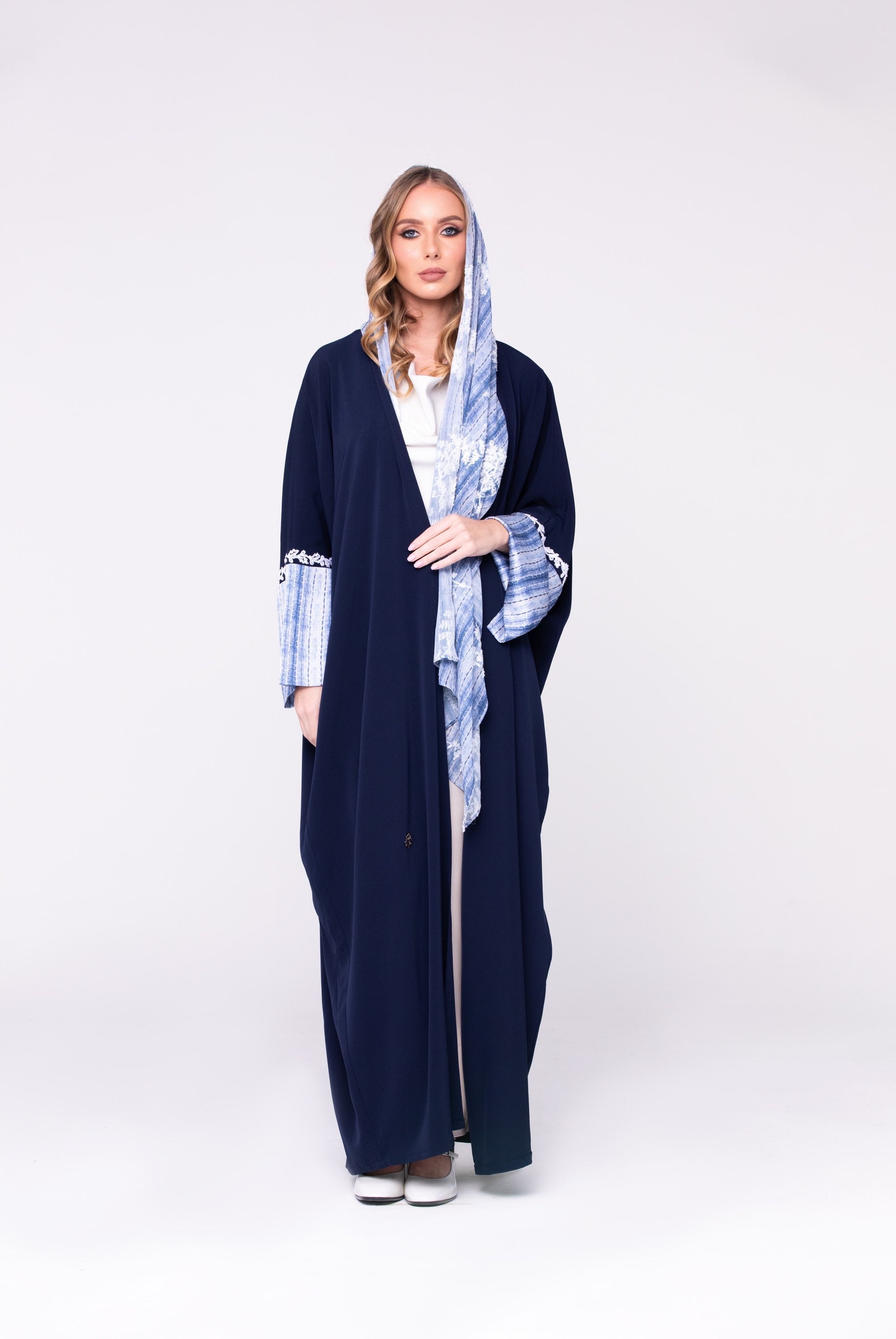Denim Crepe Abaya image 0