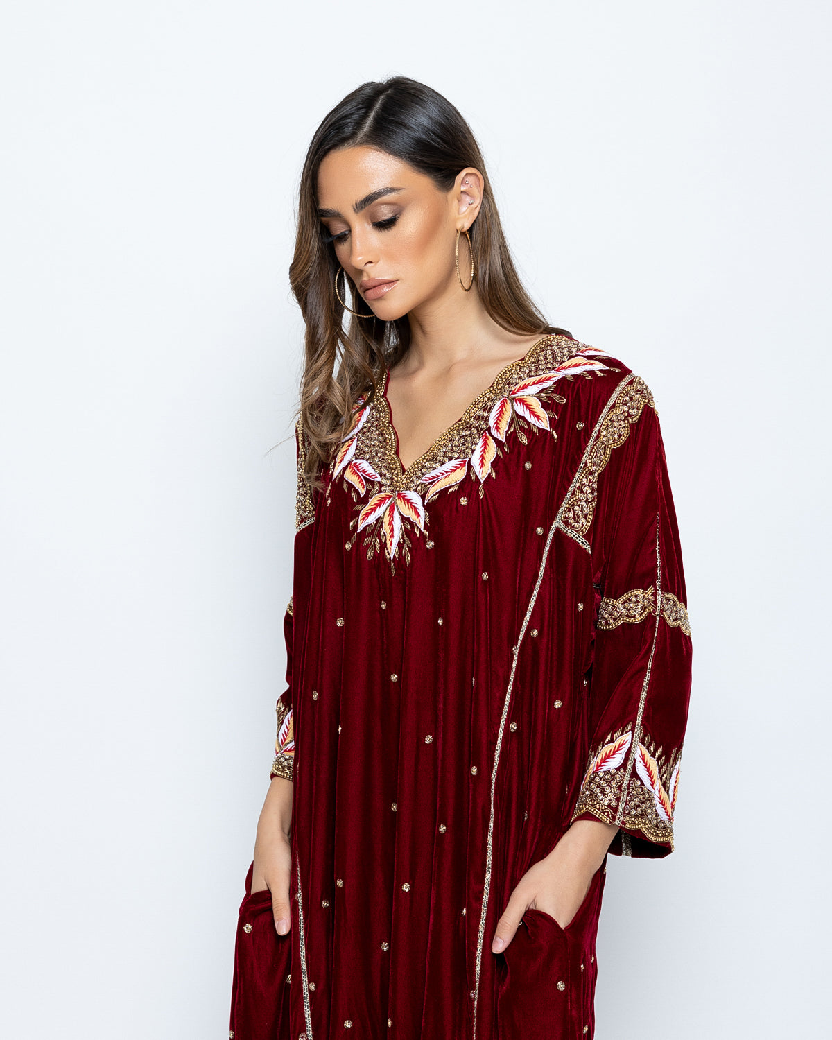 Velvet Embroidered Kaftan image 2