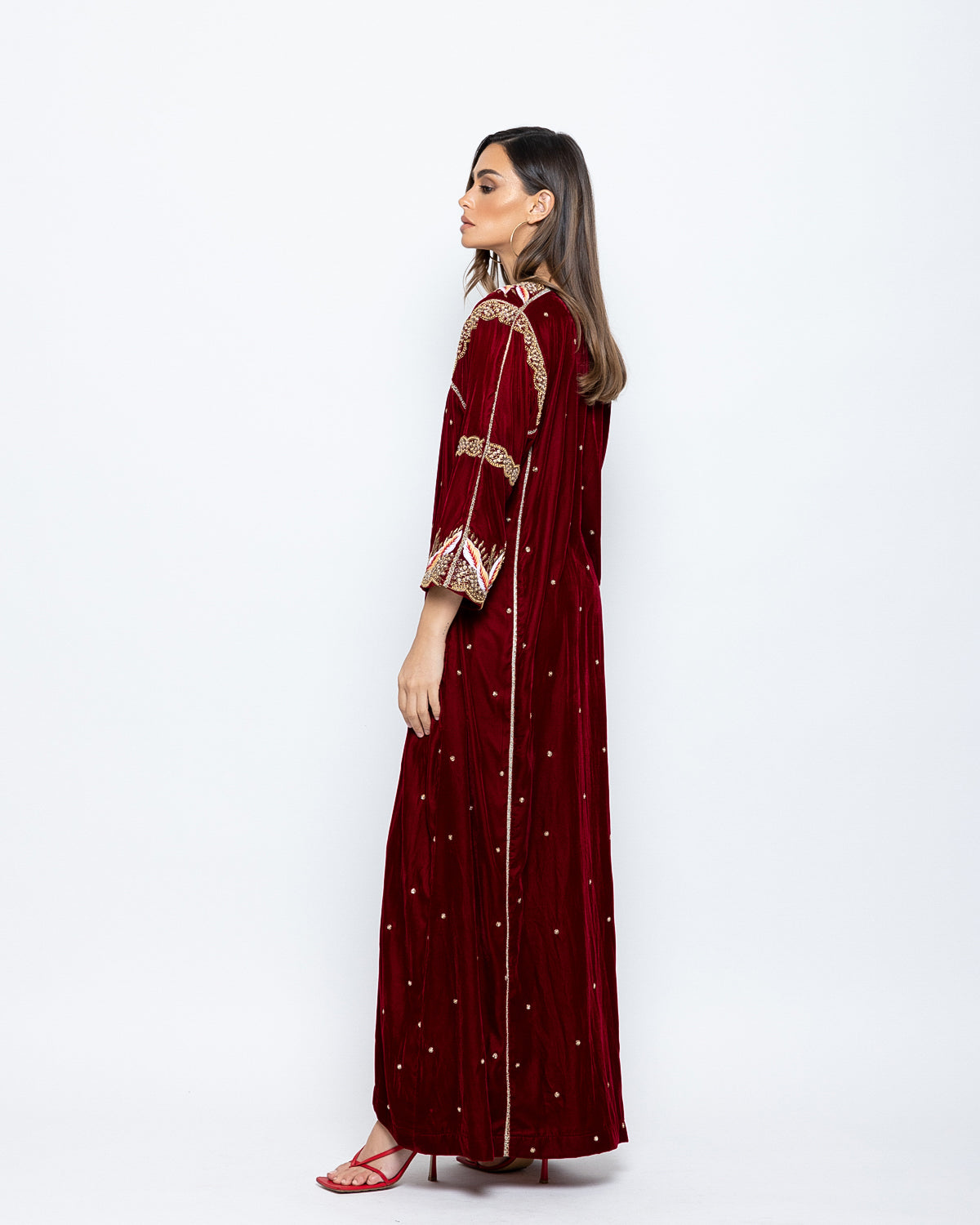 Velvet Embroidered Kaftan image 1
