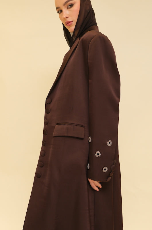 Satin Silk Abaya Set