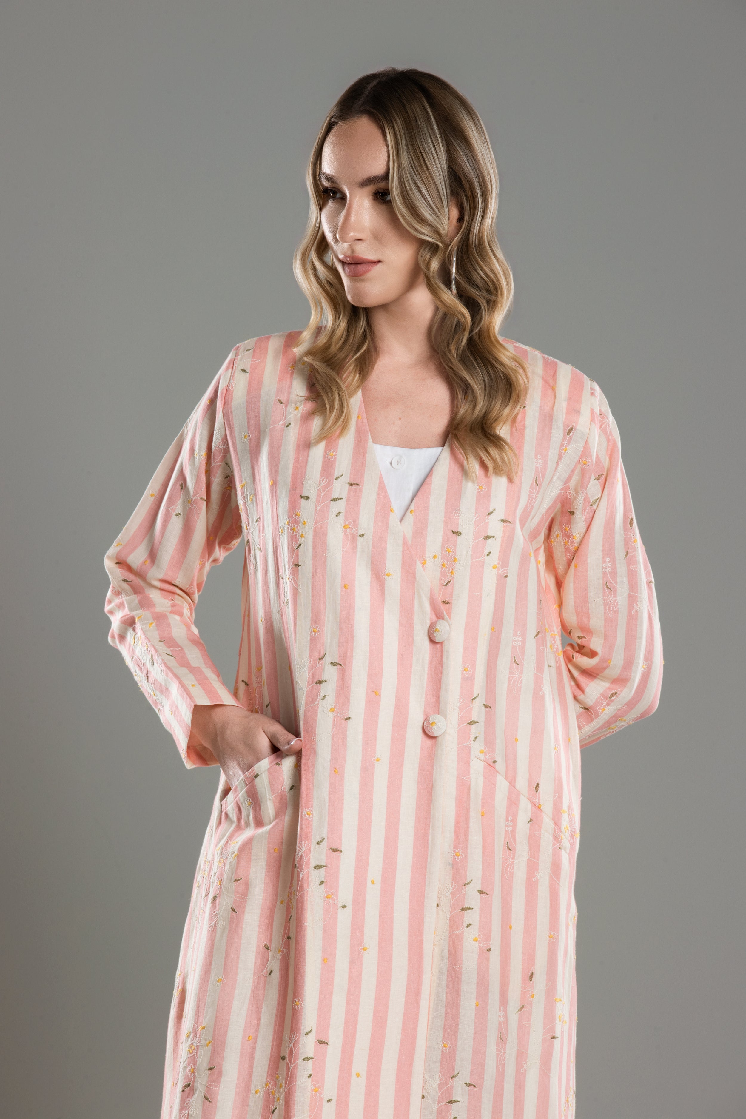 Overlap Blazer Linen Abaya