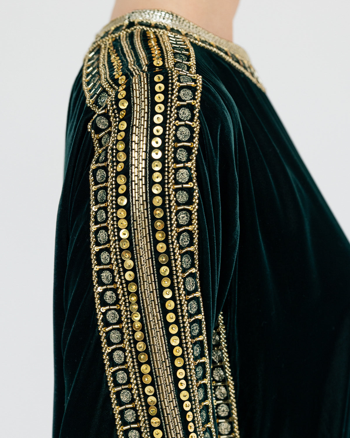 Embroidered Velvet Kaftan