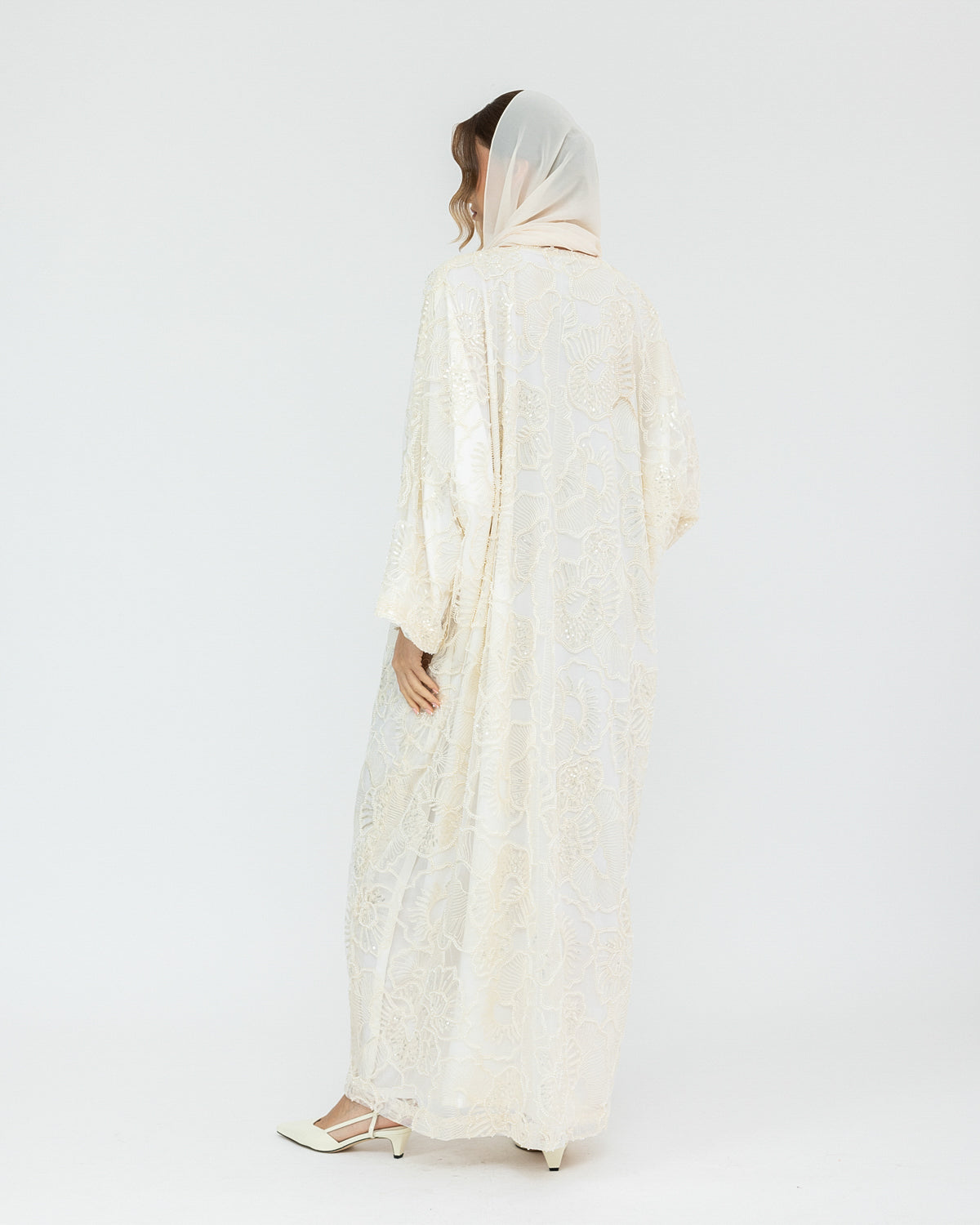 White Embroidered Abaya