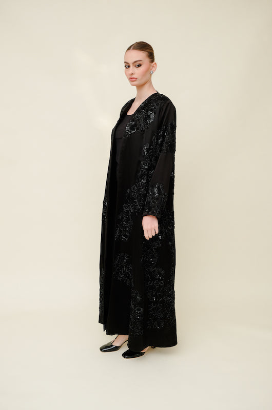 Embroidered Silk Abaya
