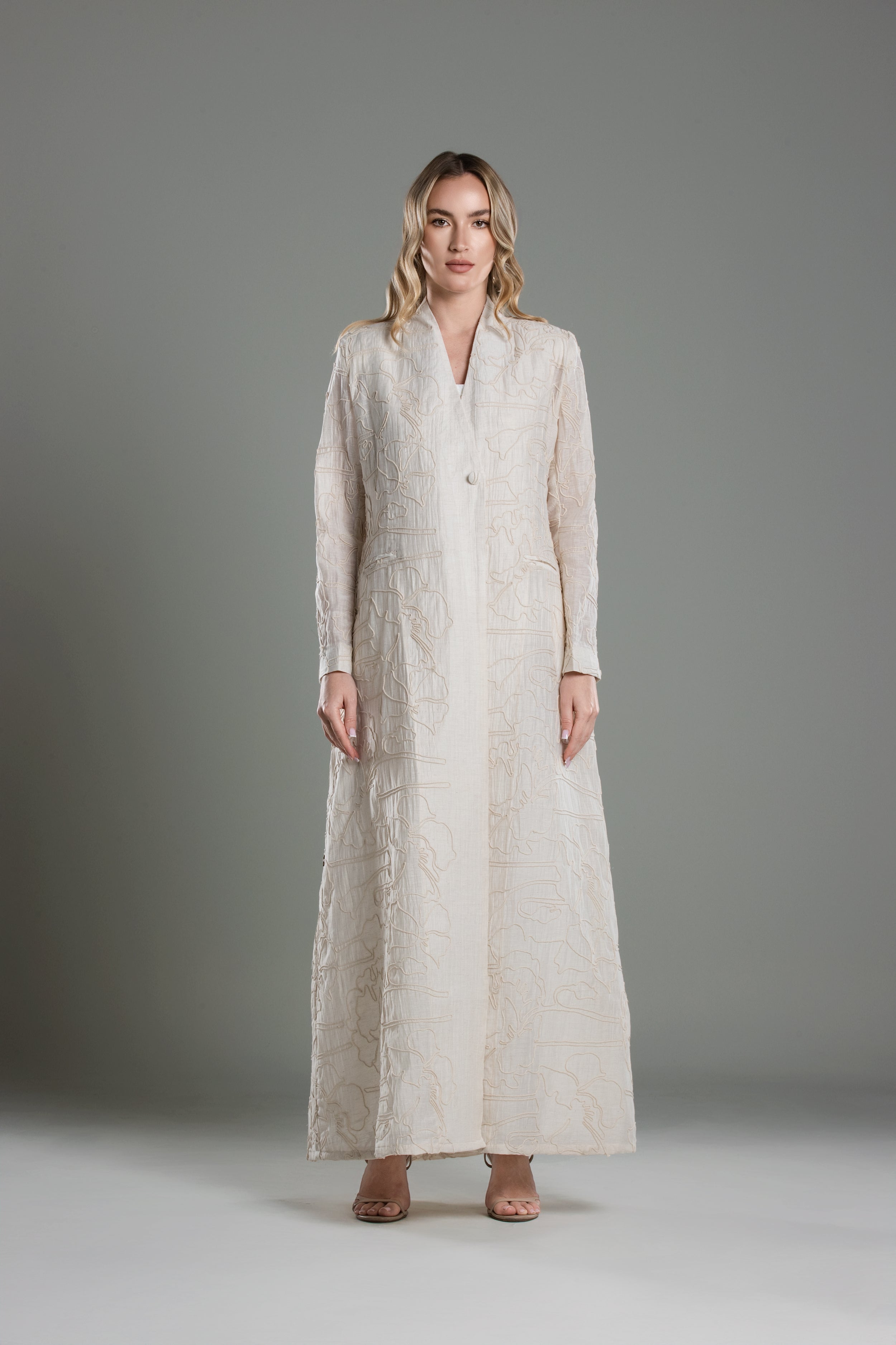 Embroidered Blazer Abaya