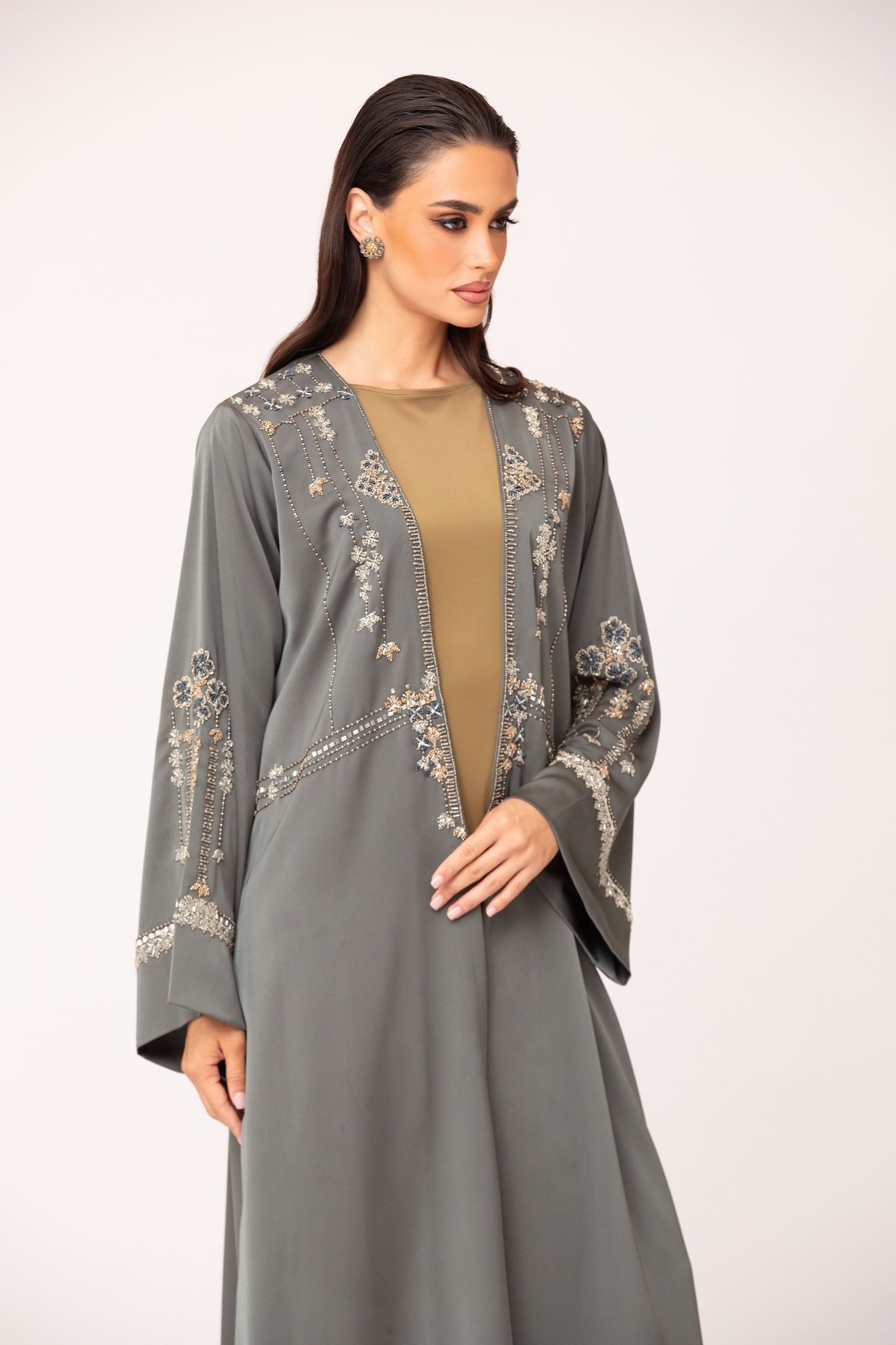 Silk Embroidered Abaya