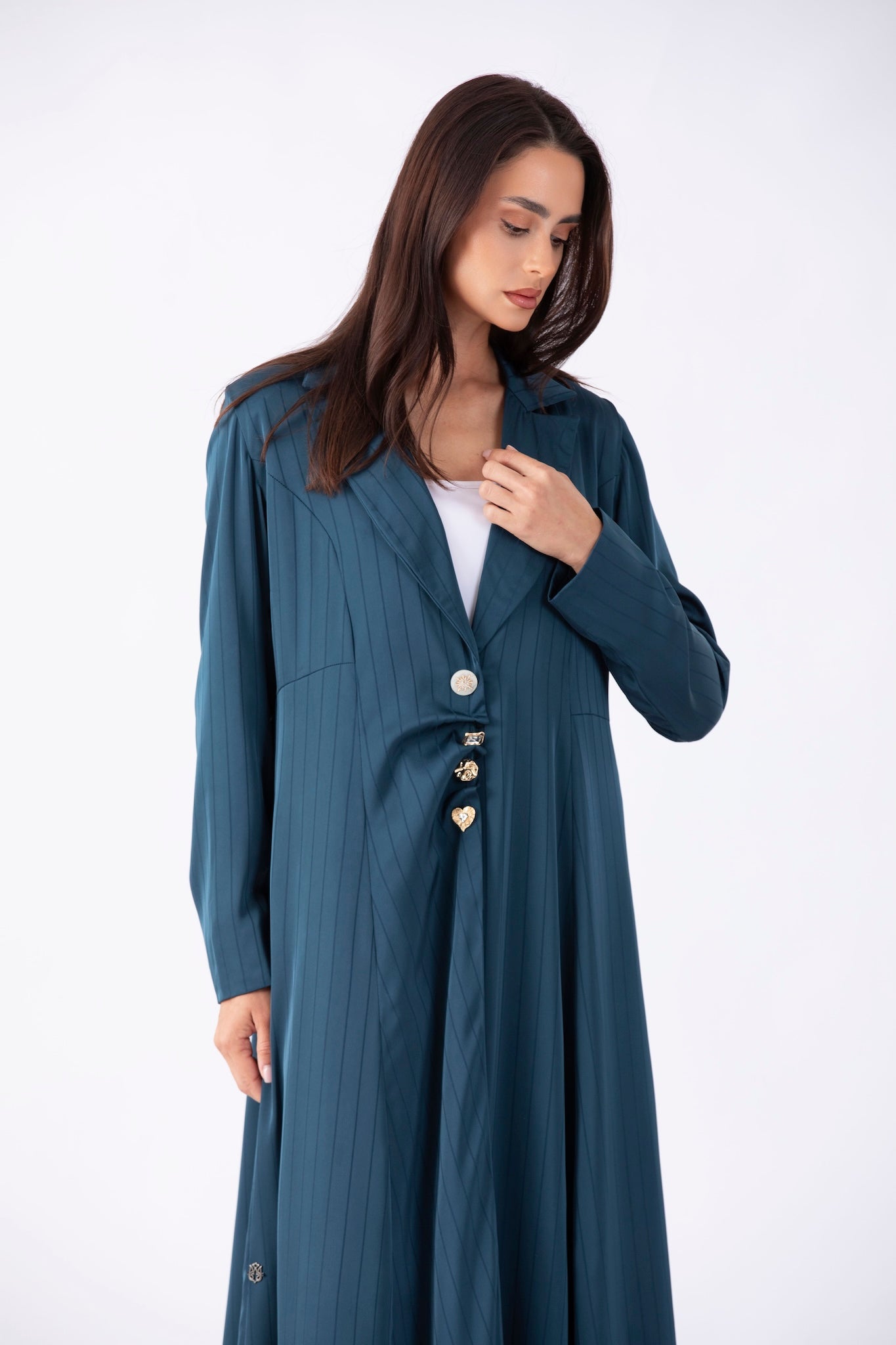 Ruffled Buttons Abaya