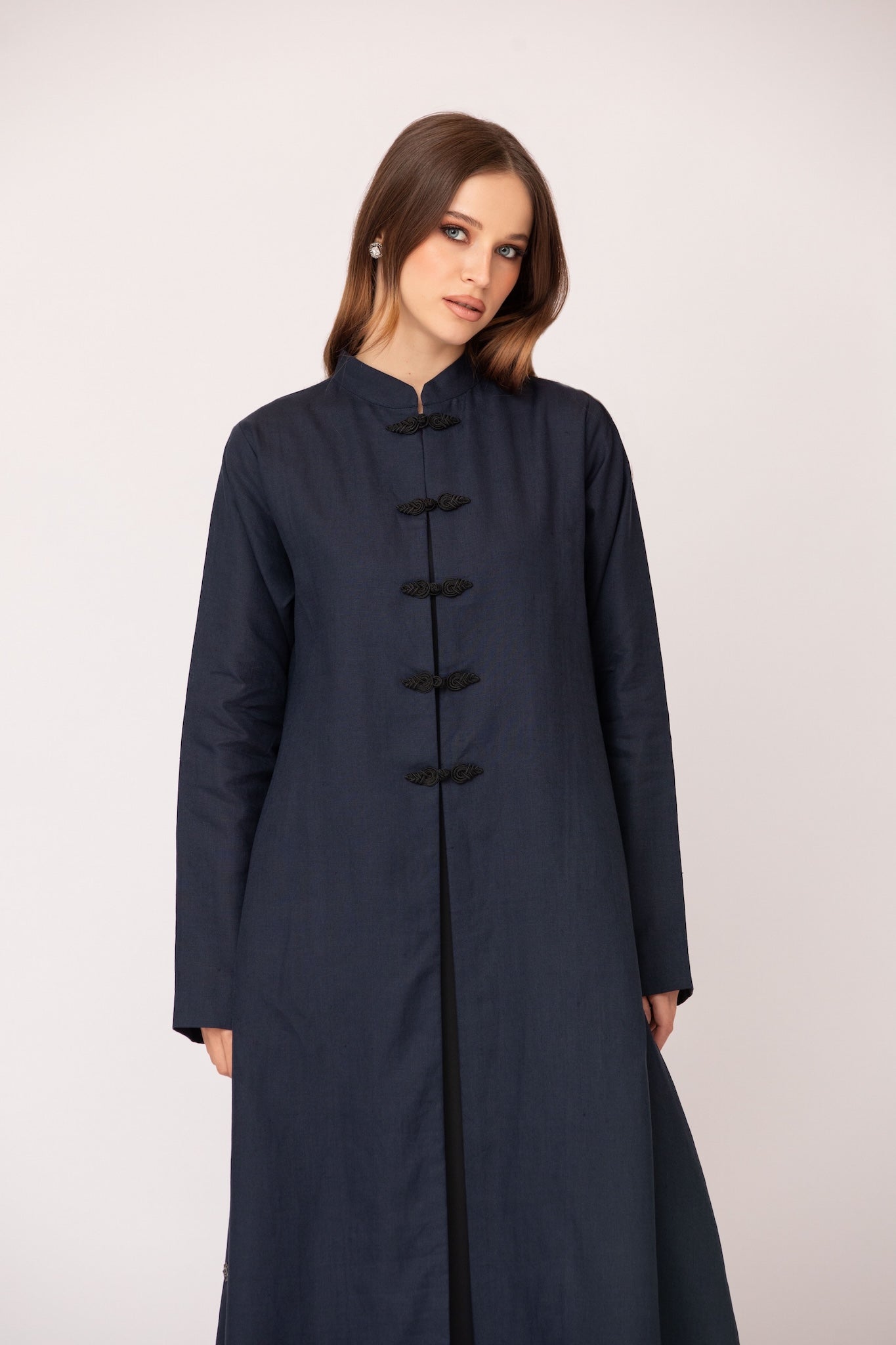 Mandarin Button Abaya