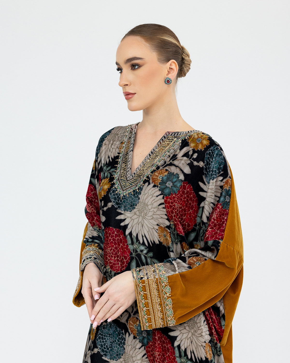 Printed Velvet Kaftan