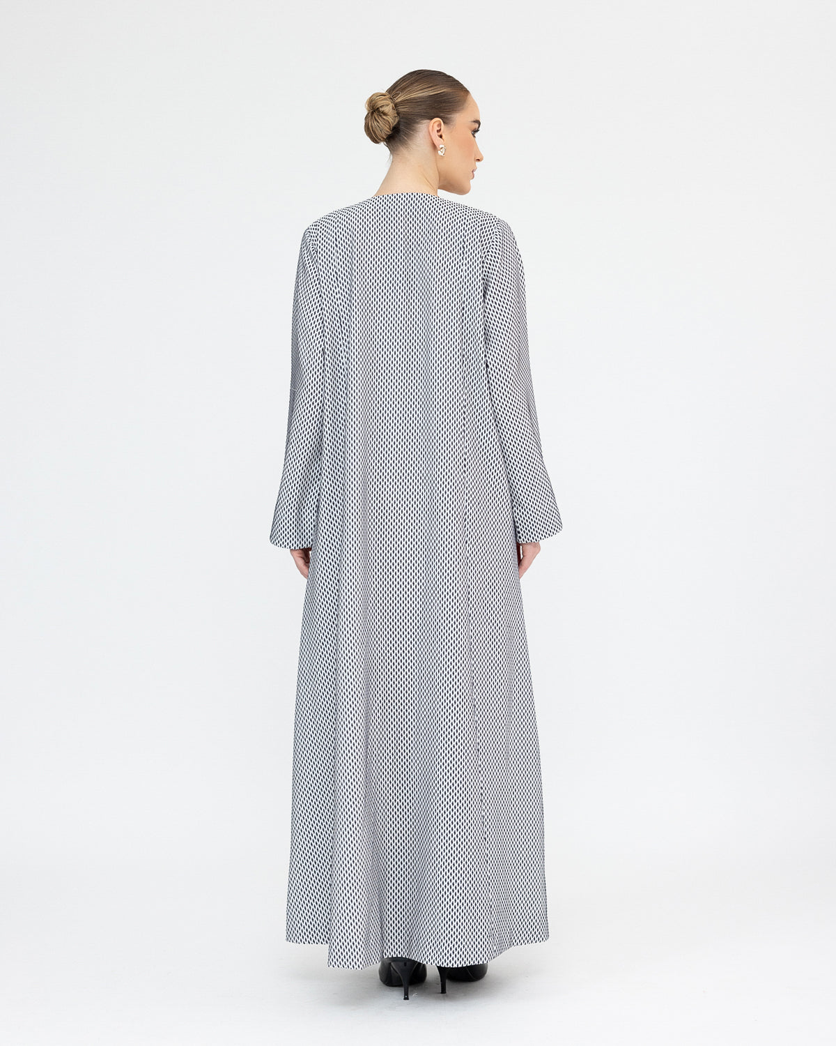 Textured White Abaya