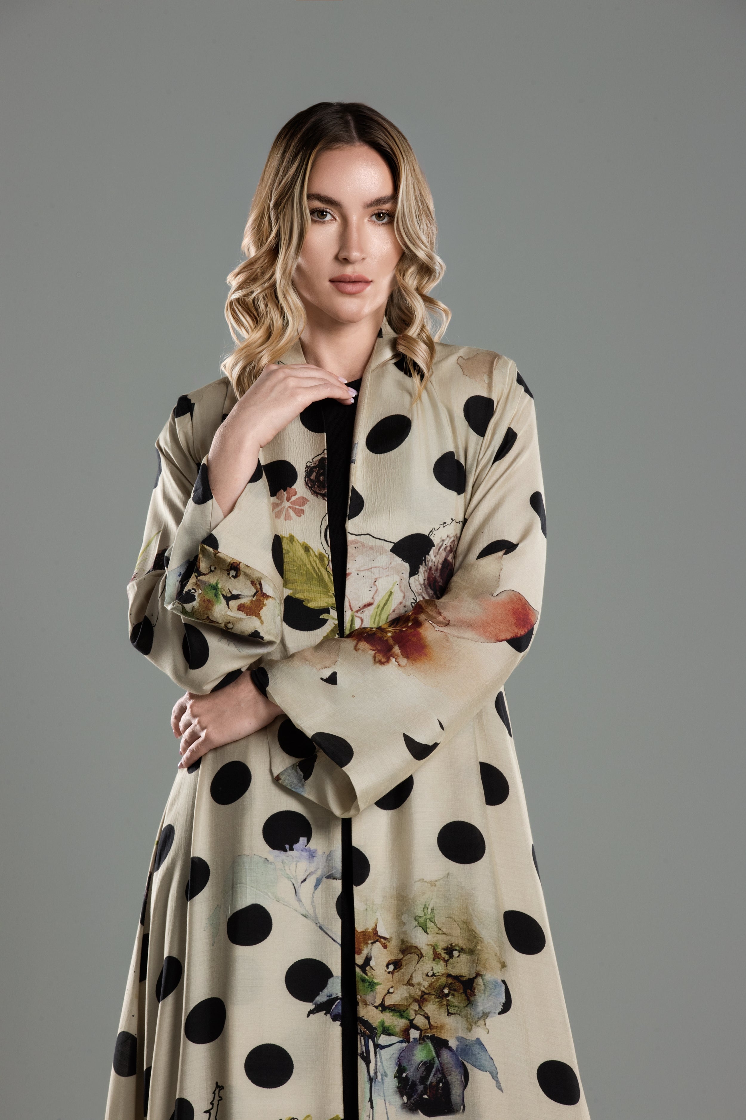 Floral Polka Dot Abaya