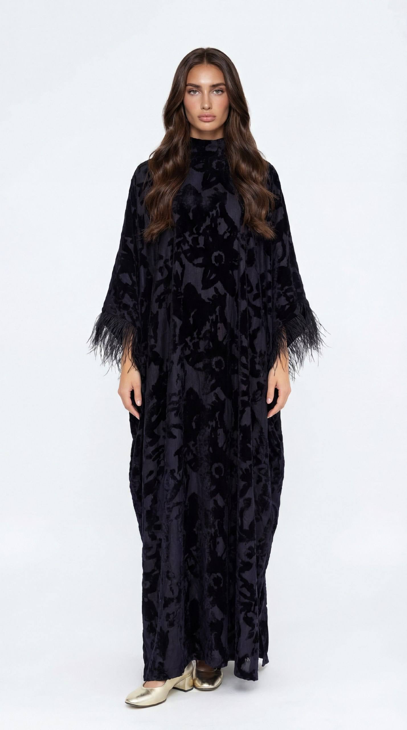 Feather Trim Kaftan