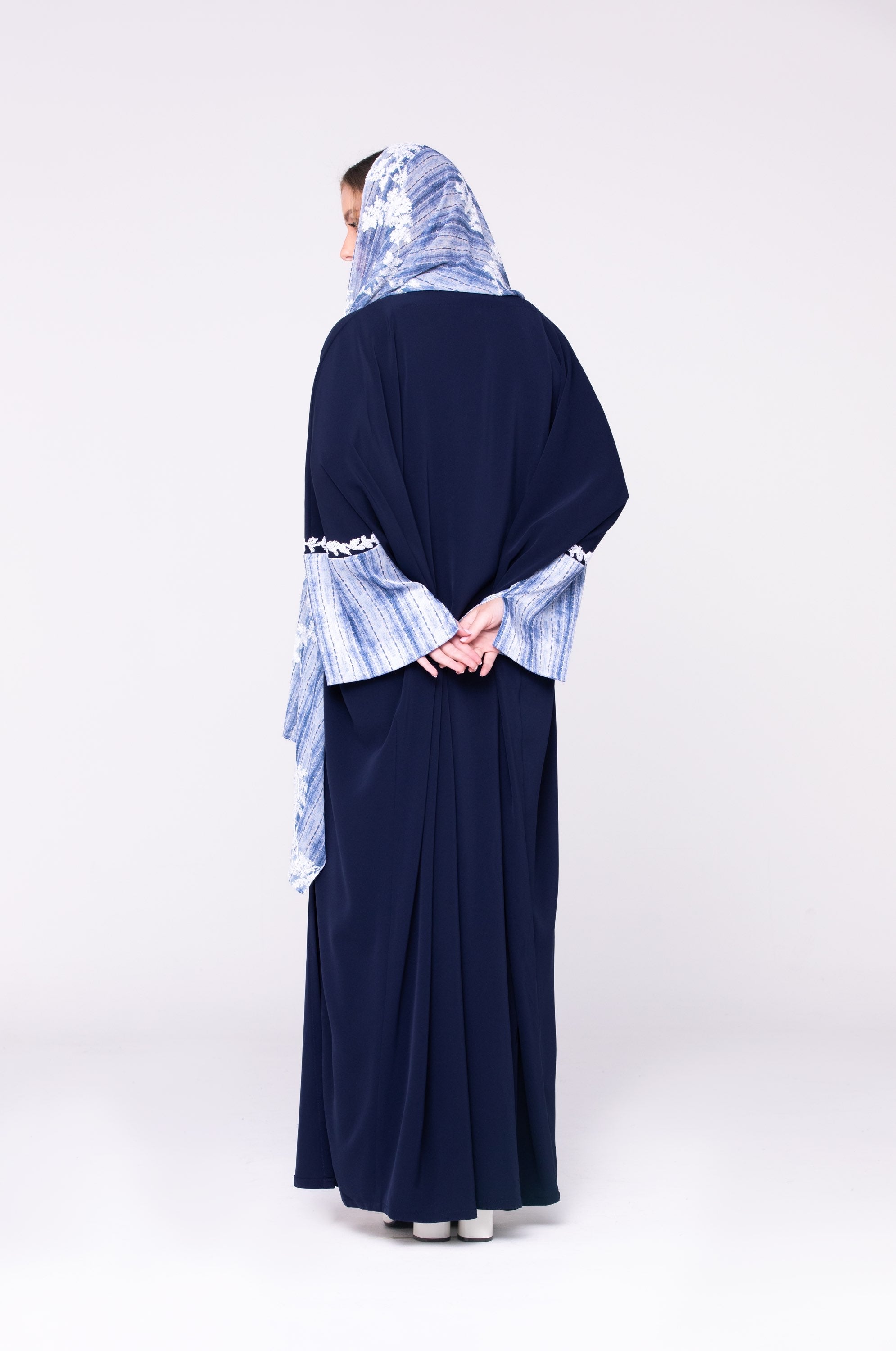 Denim Crepe Abaya image 1