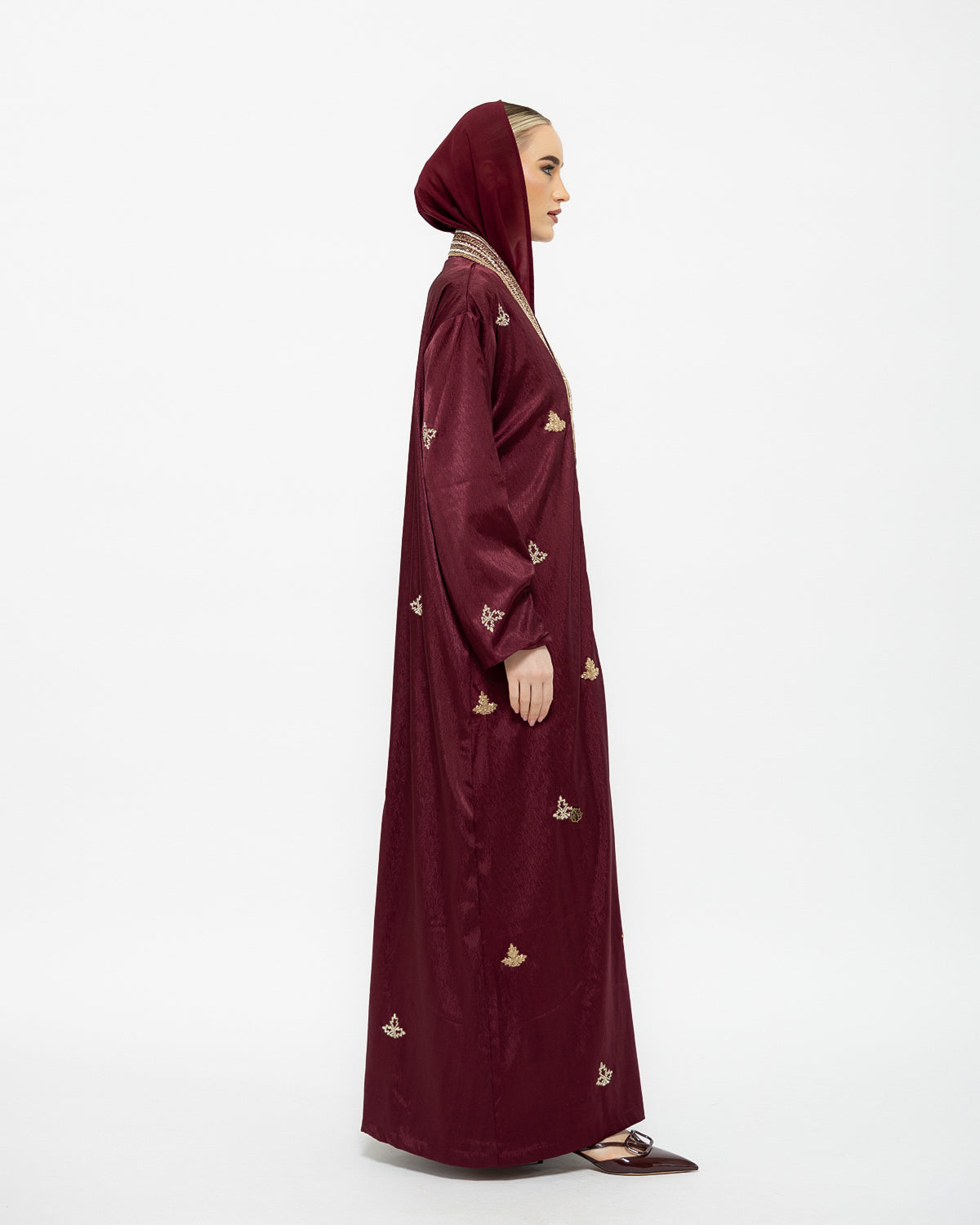 Chevron Self Design Abaya image 1