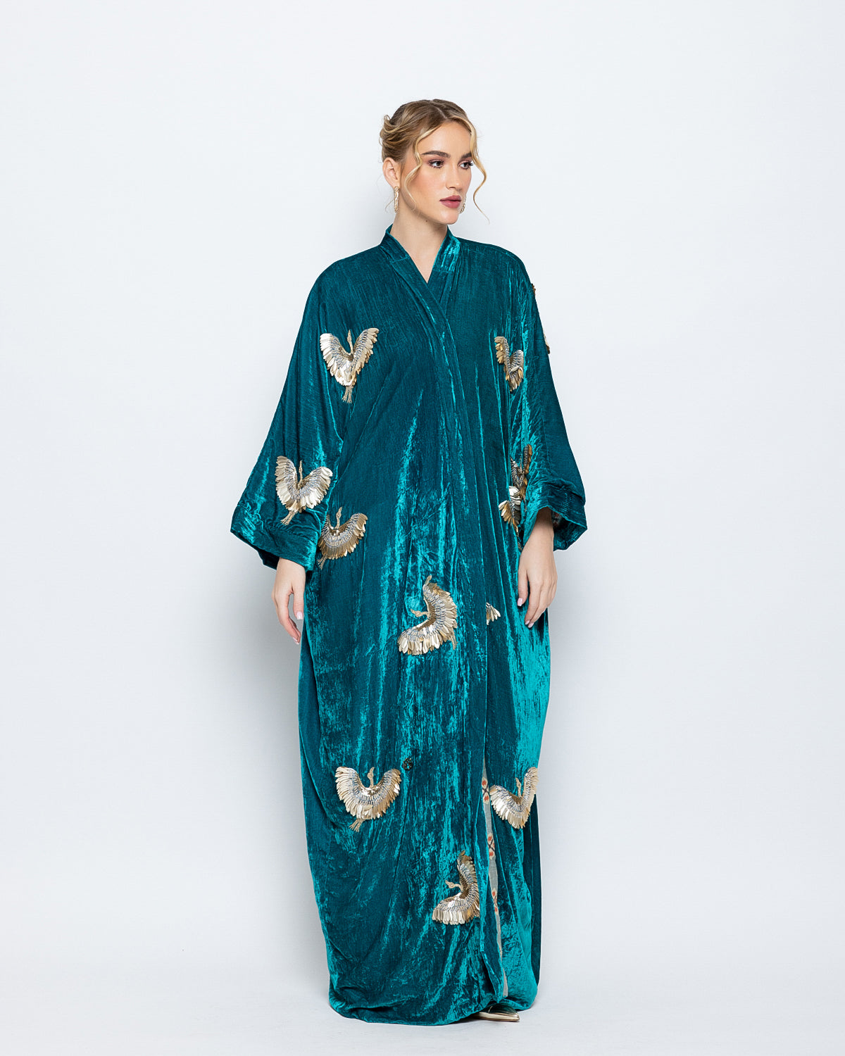Silk Velvet Embroidered Abaya image 0