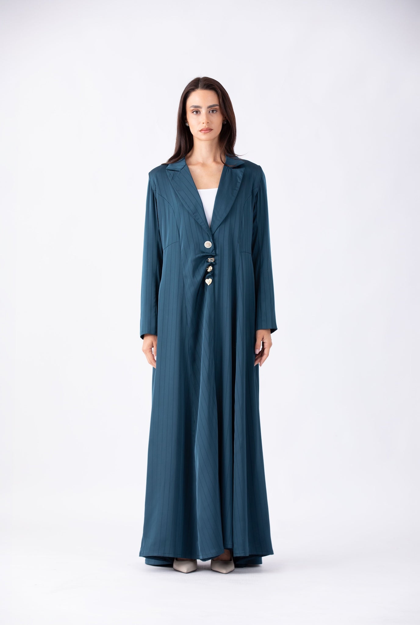 Ruffled Buttons Abaya