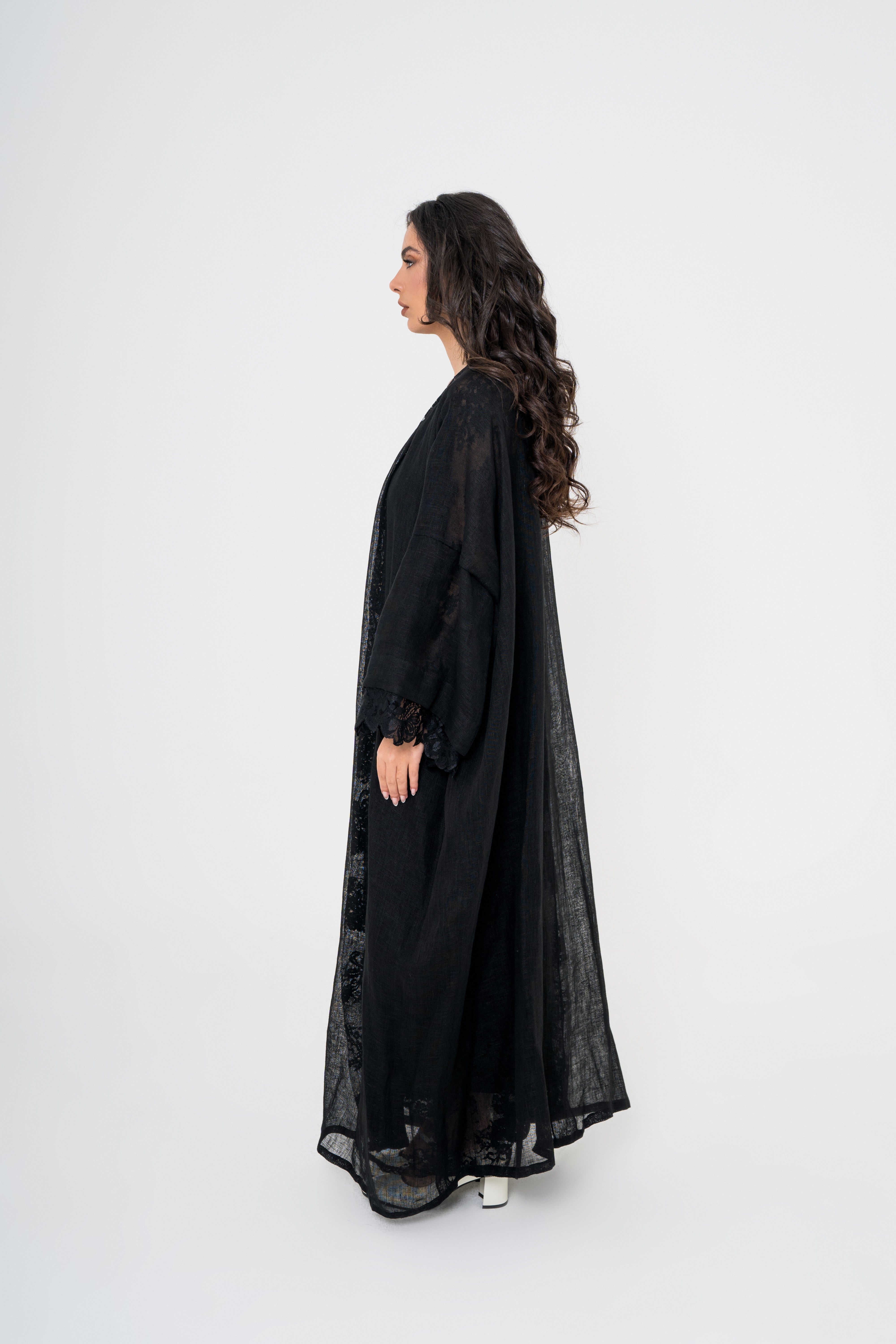 Linen Abaya with Lace Lining
