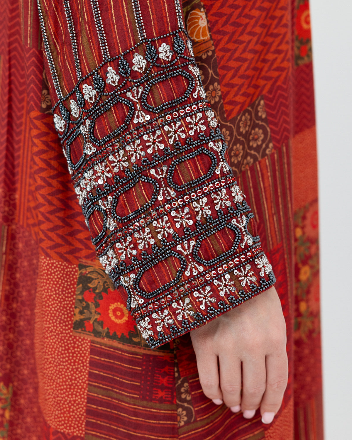 Printed Embroidered Kaftan