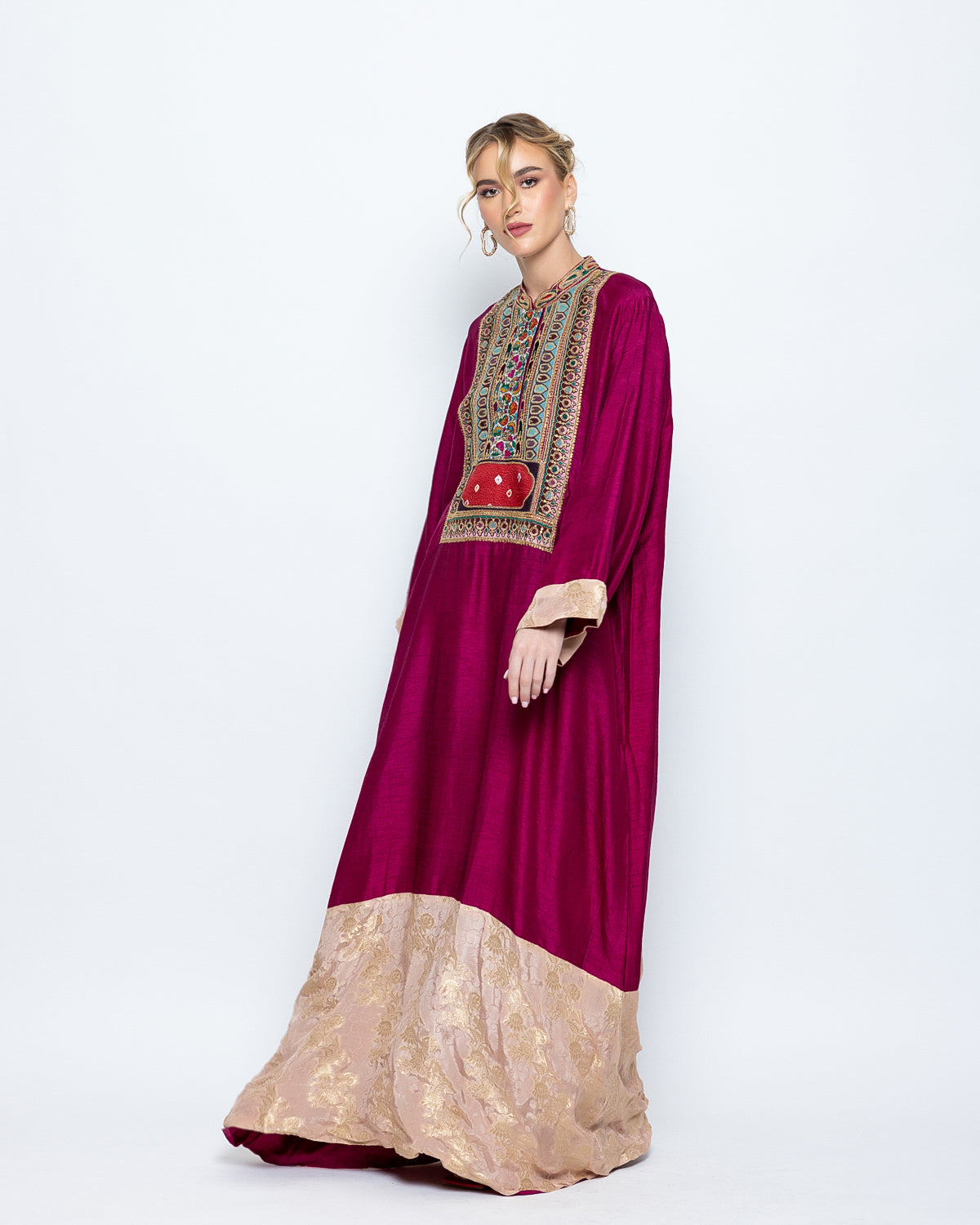 Raw Silk Embroidered Kaftan image 1