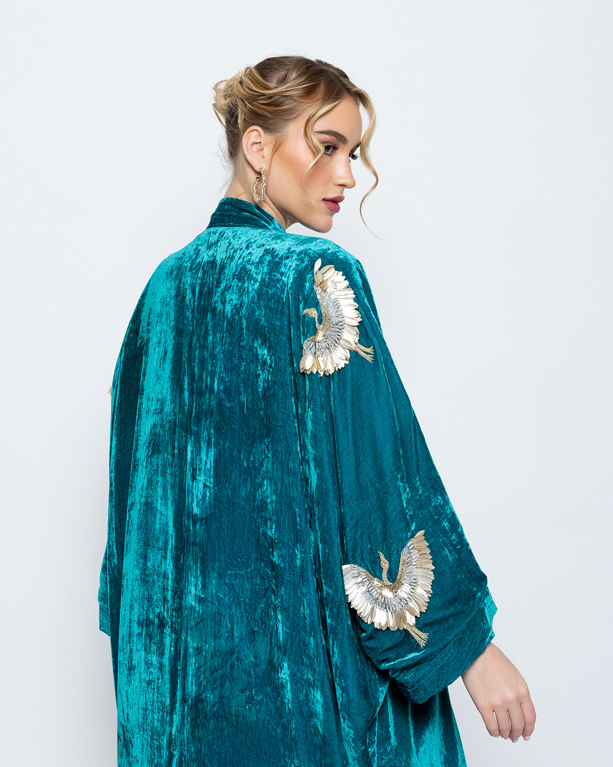 Silk Velvet Embroidered Abaya image 2