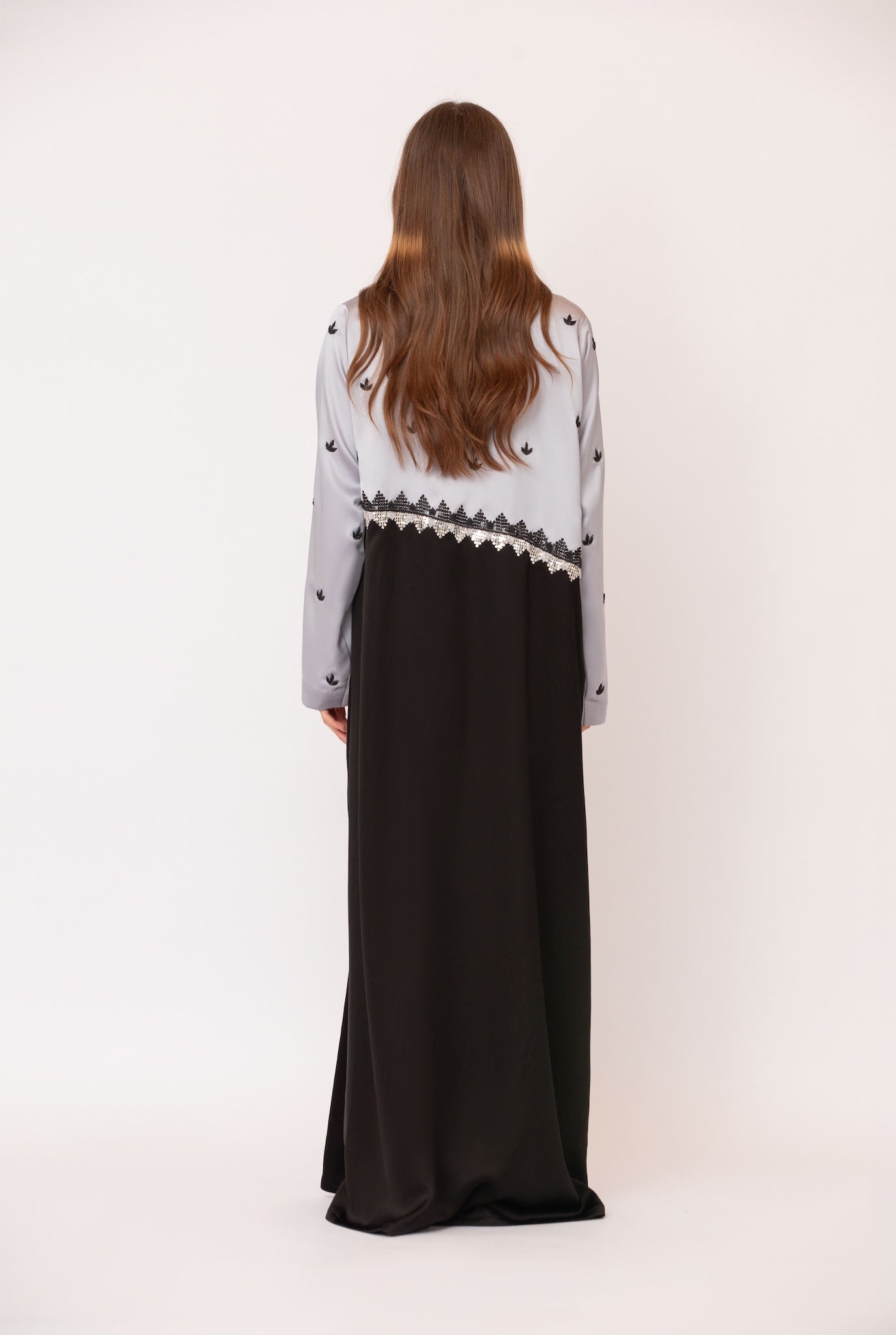 Dual Combination Embroidered Abaya