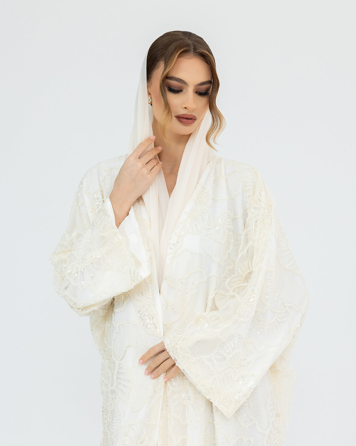 White Embroidered Abaya