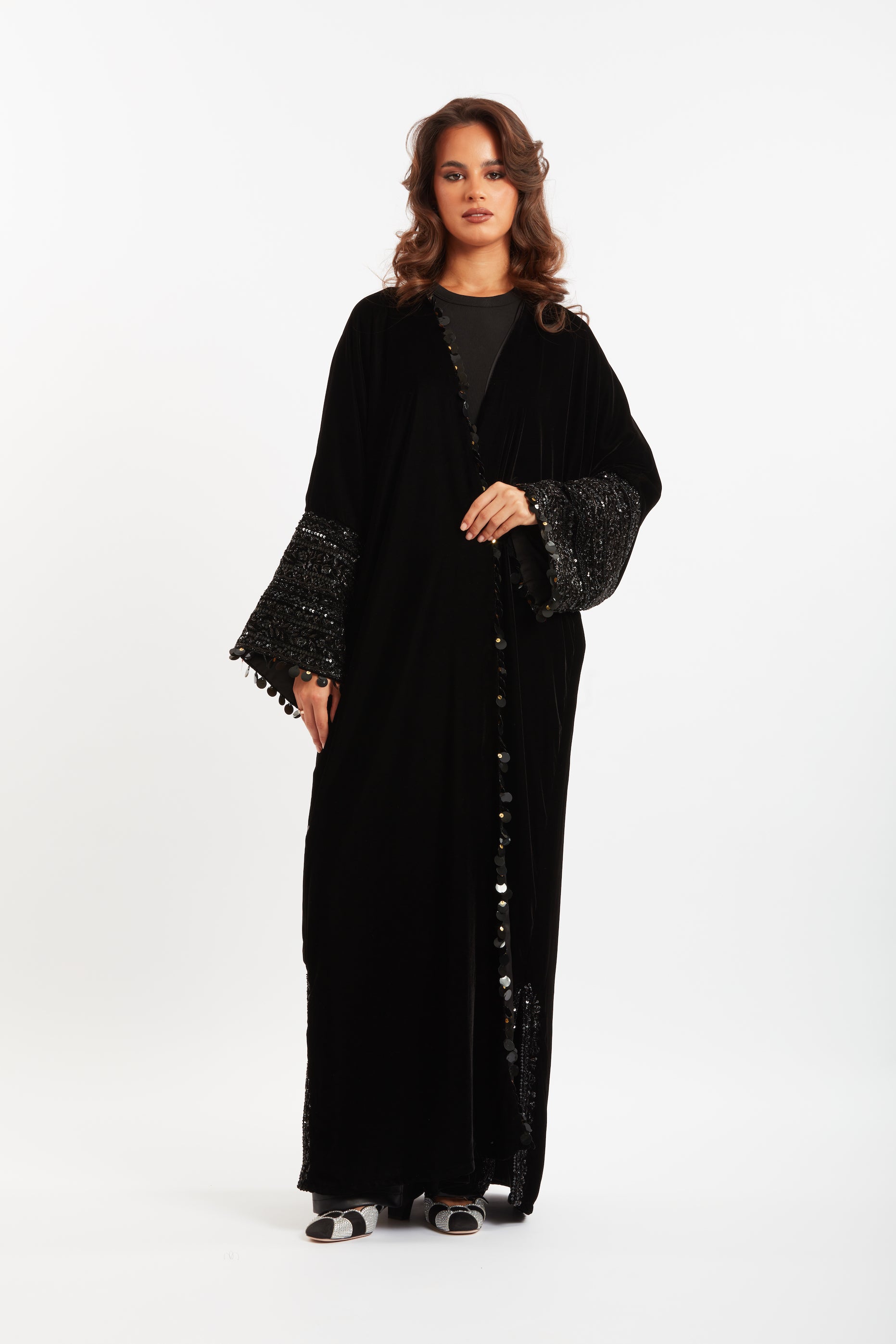 Embroidered Velvet Abaya