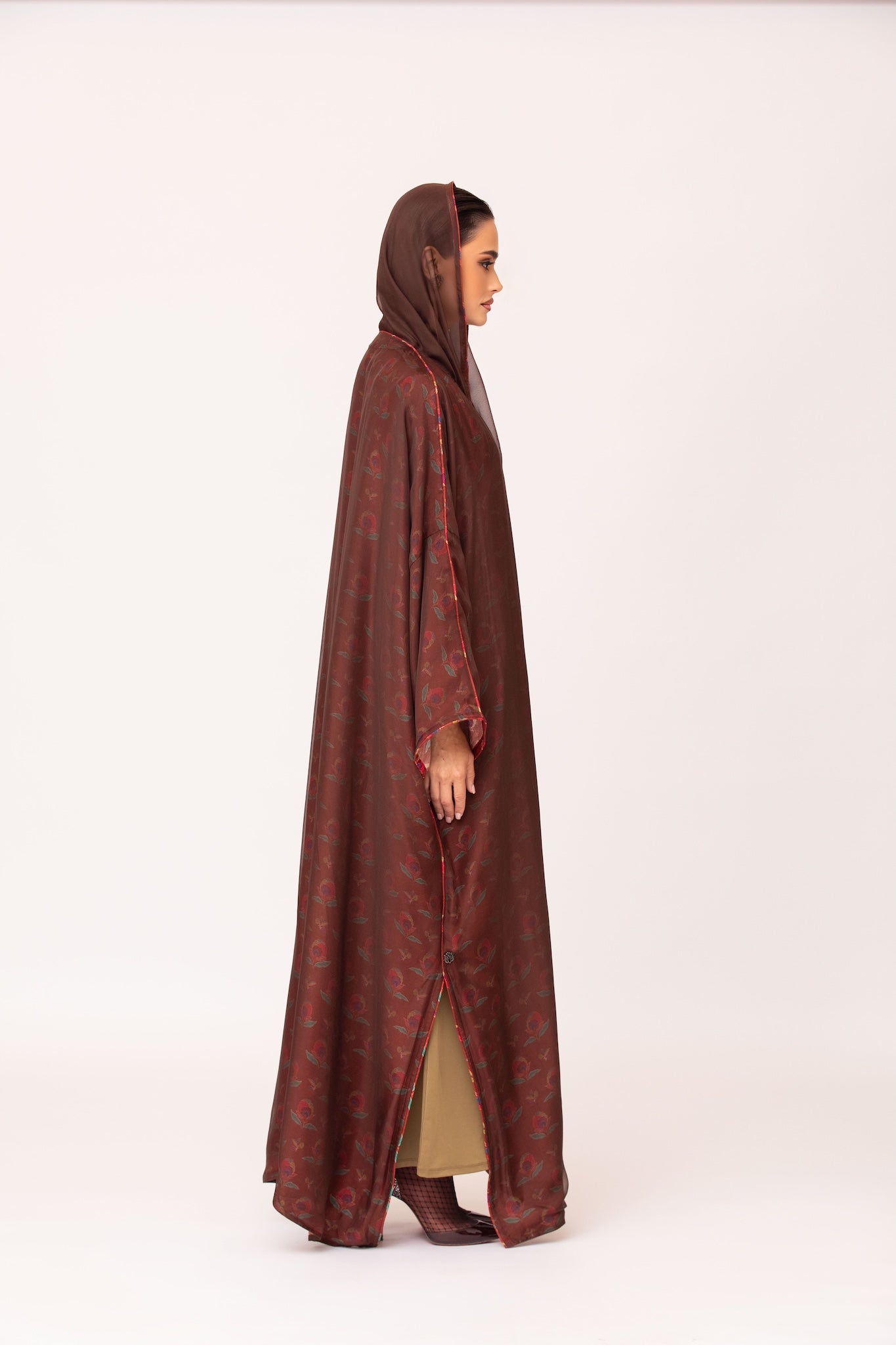 Abaya with Printed Lining