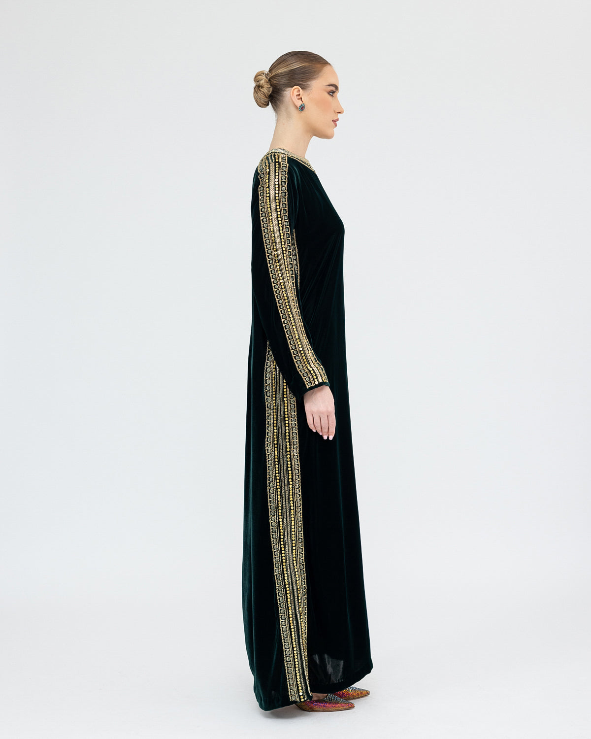 Embroidered Velvet Kaftan