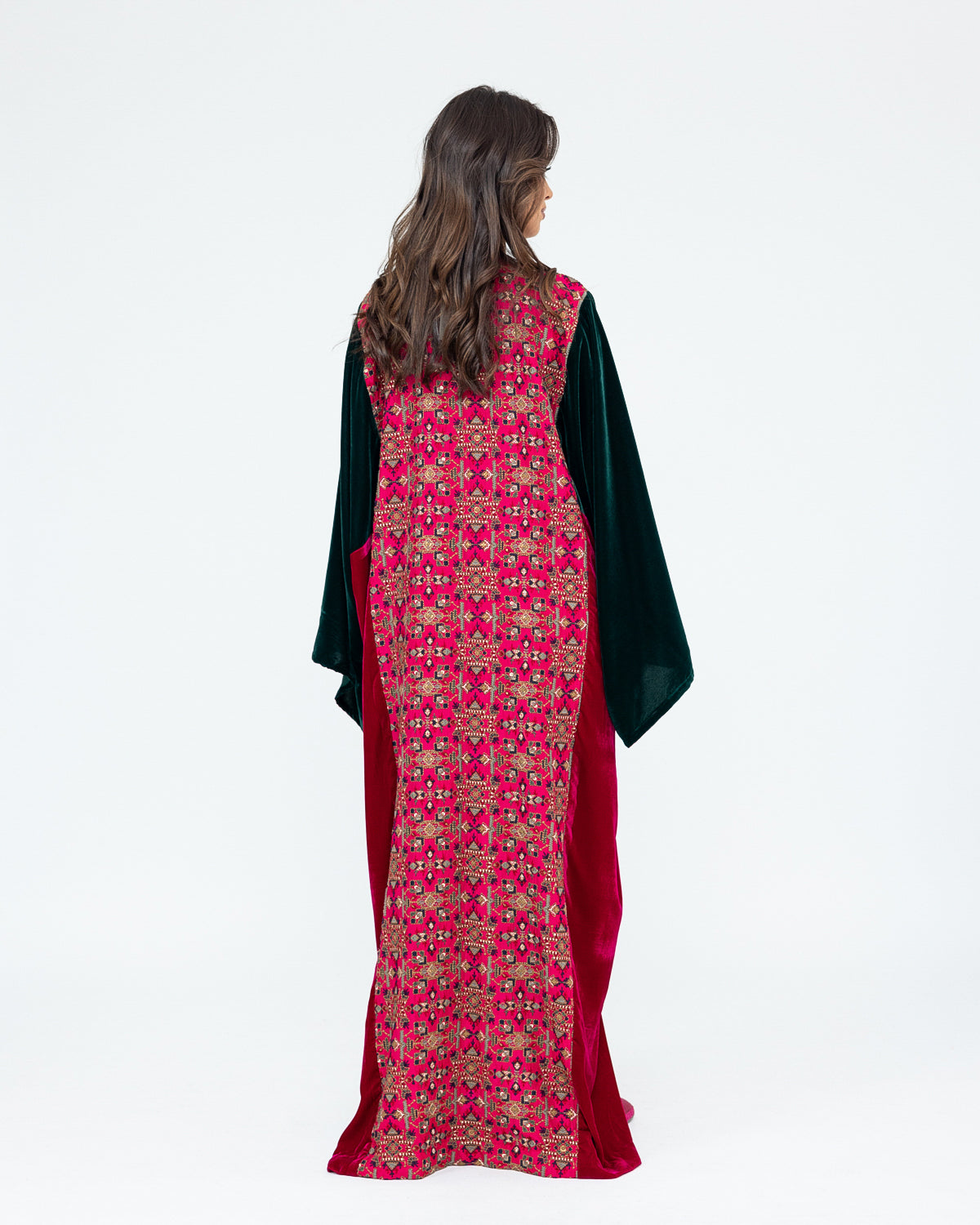 Contrast Velvet Kaftan