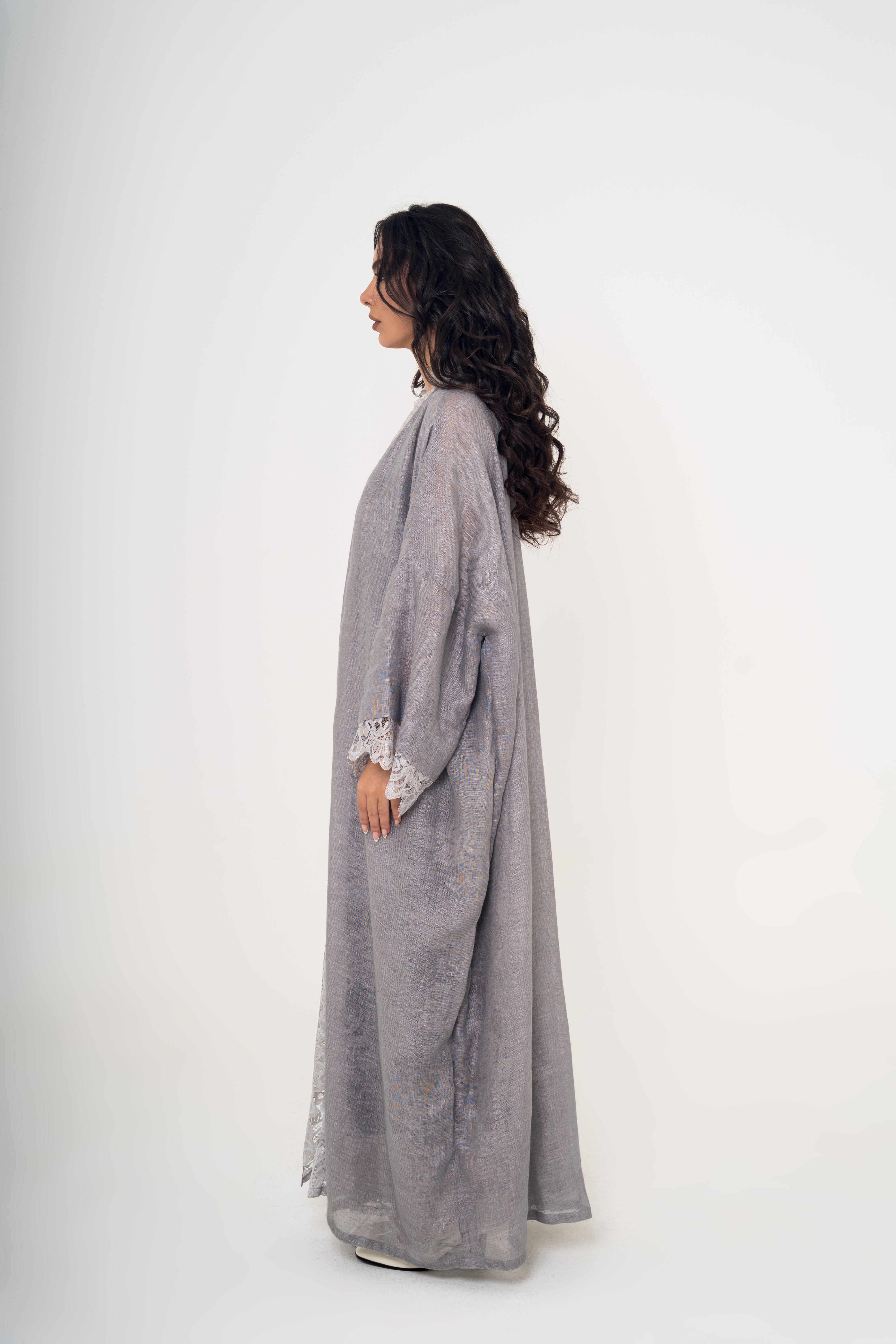 Linen Abaya with Lace Lining