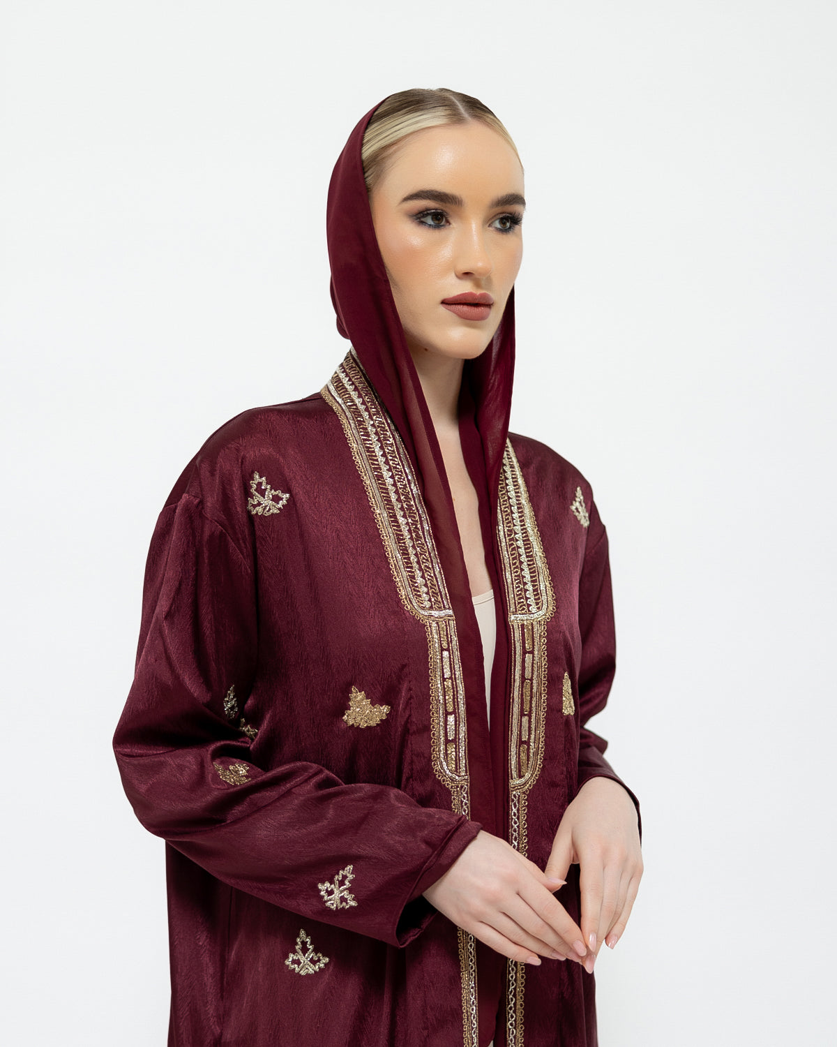 Chevron Self Design Abaya image 3