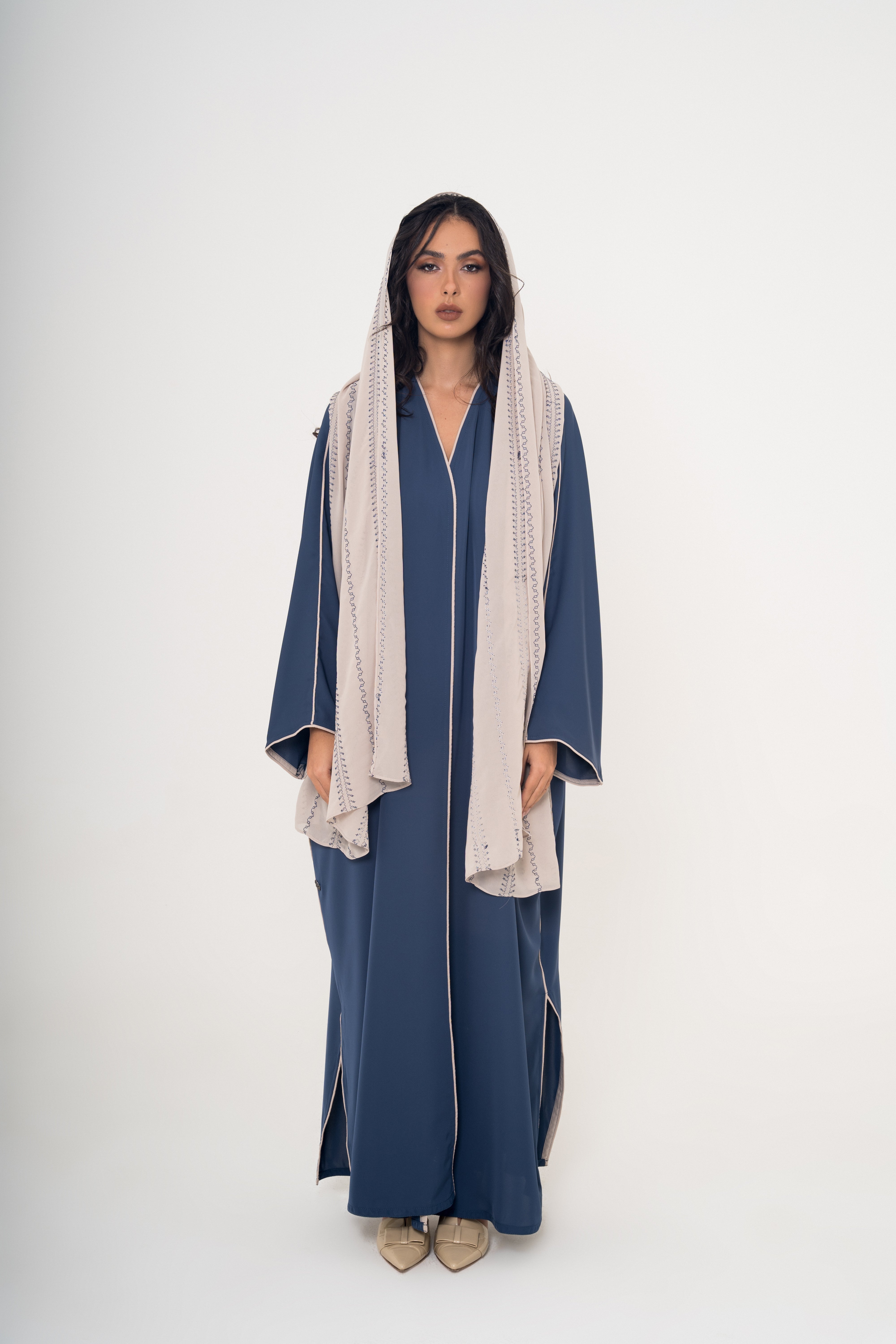 Crepe Abaya with Embroidered Sheila