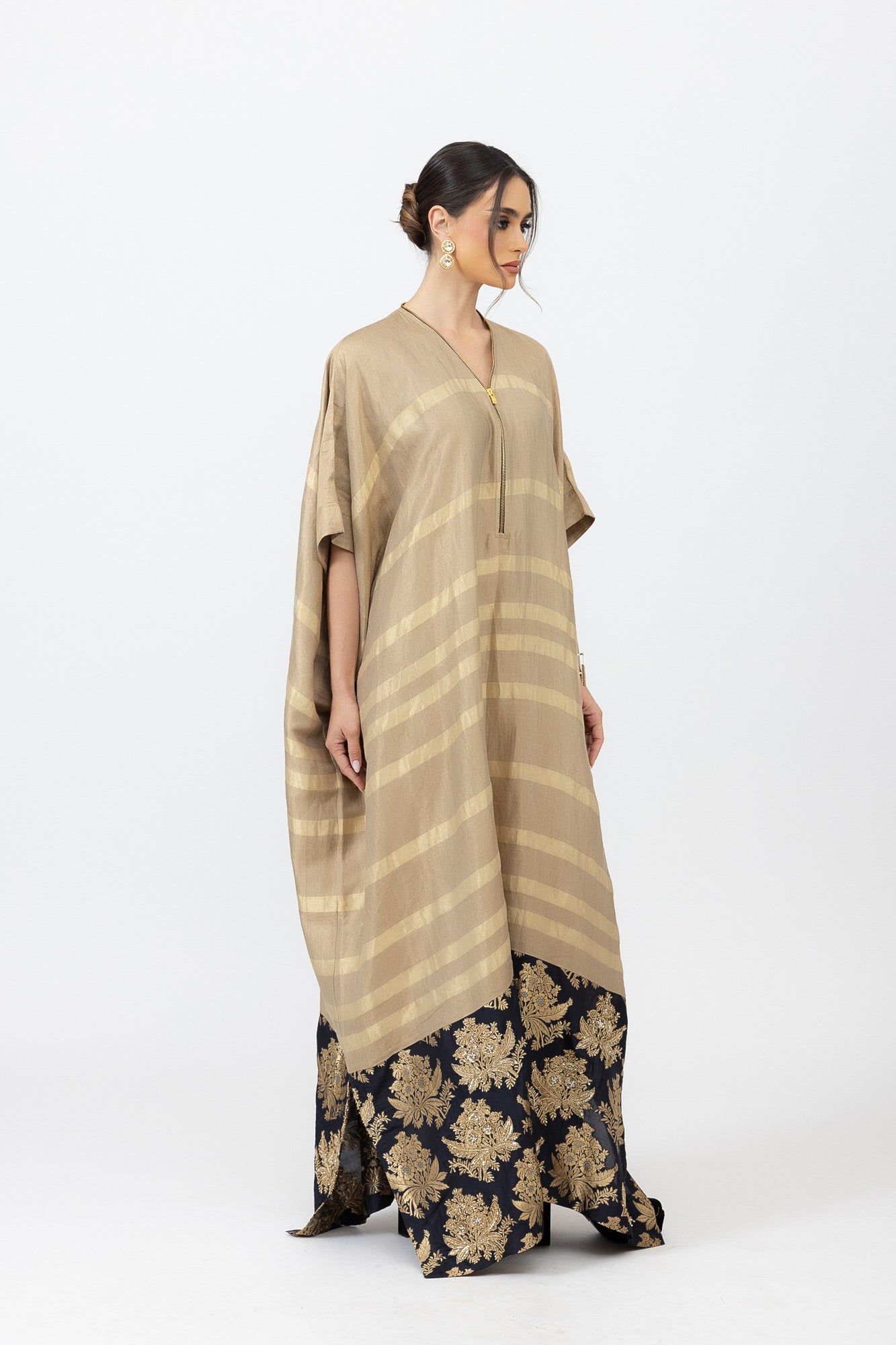 Embroidered Brocade Panel Kaftan image 1