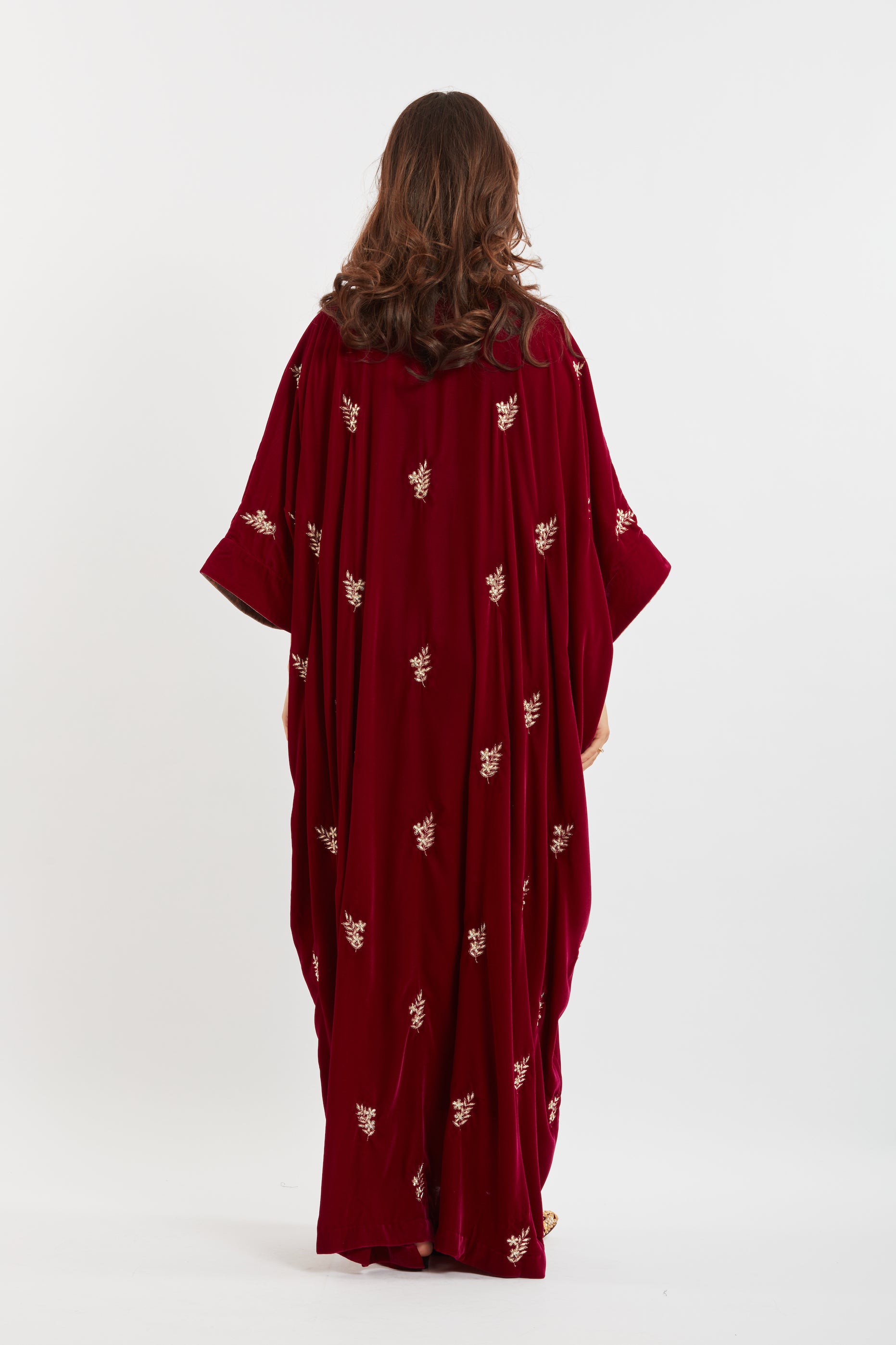 Embroidered Velvet Kaftan