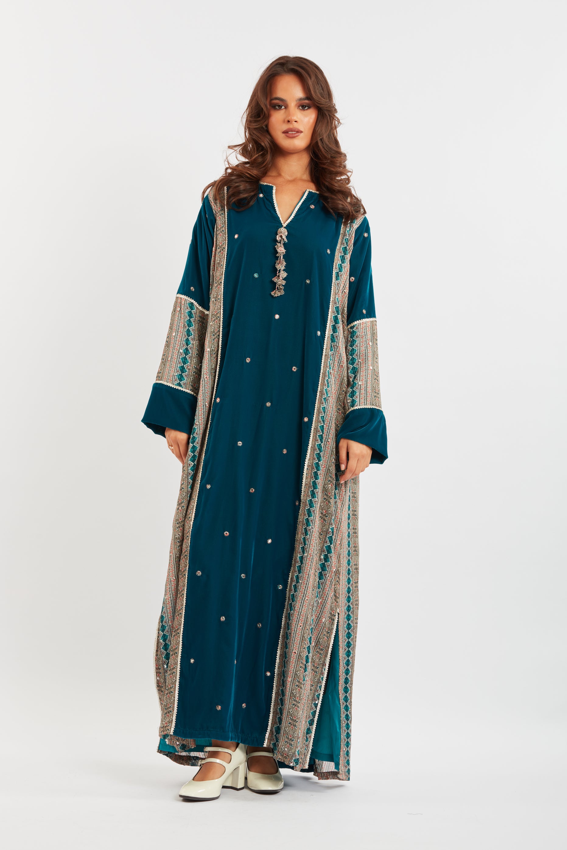 Printed Velvet Kaftan
