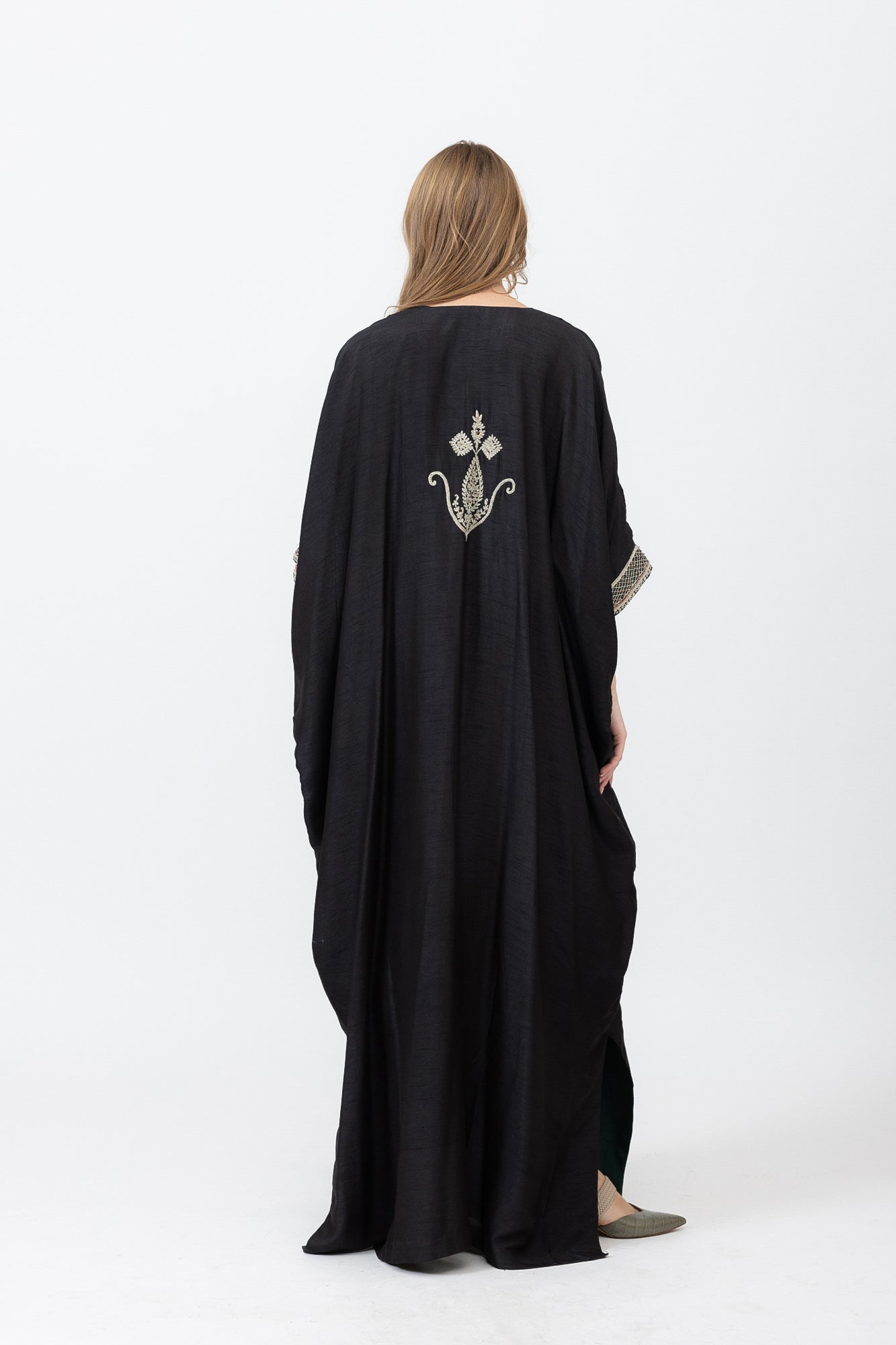 Embroidered Details Silk Kaftan image 1
