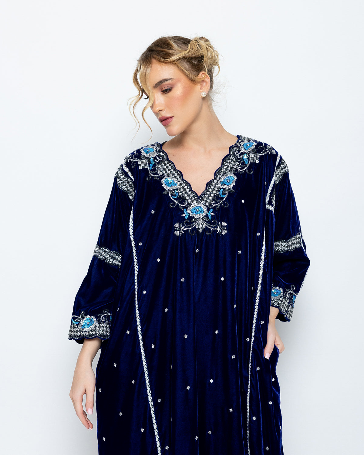 Velvet Embroidered Kaftan image 2