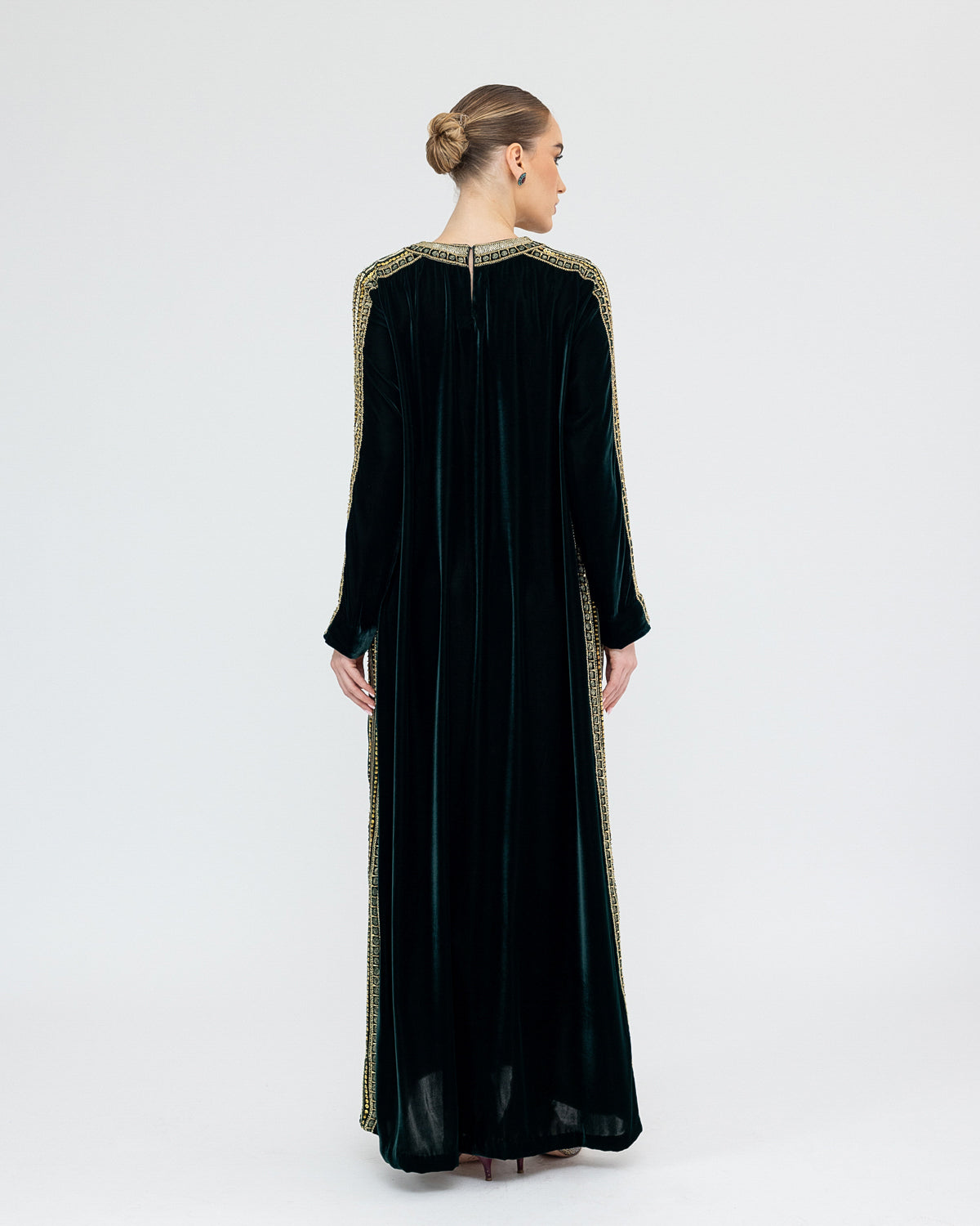 Embroidered Velvet Kaftan